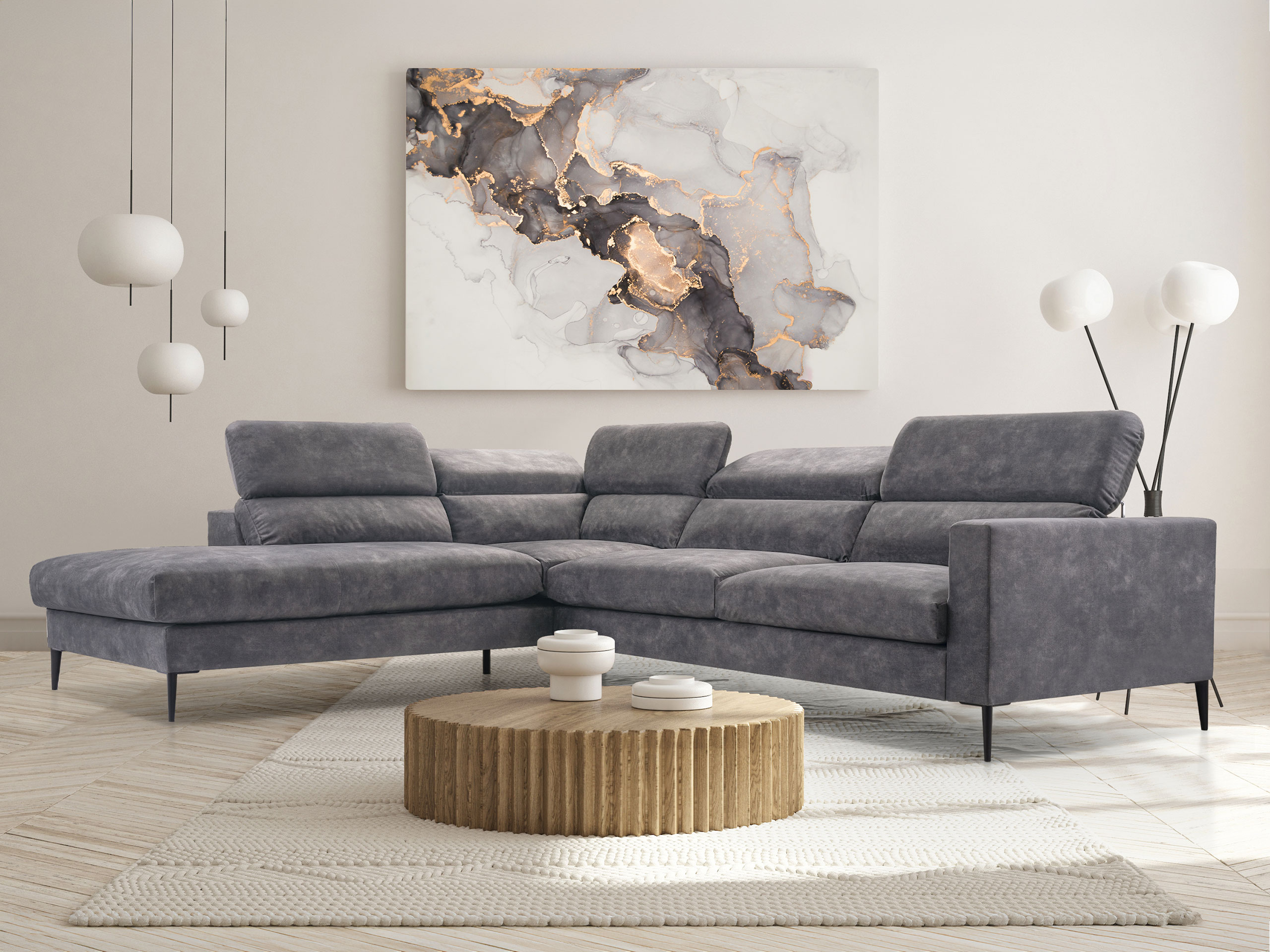 Hjørnesofa Lufkin 151 (Palladium 16)