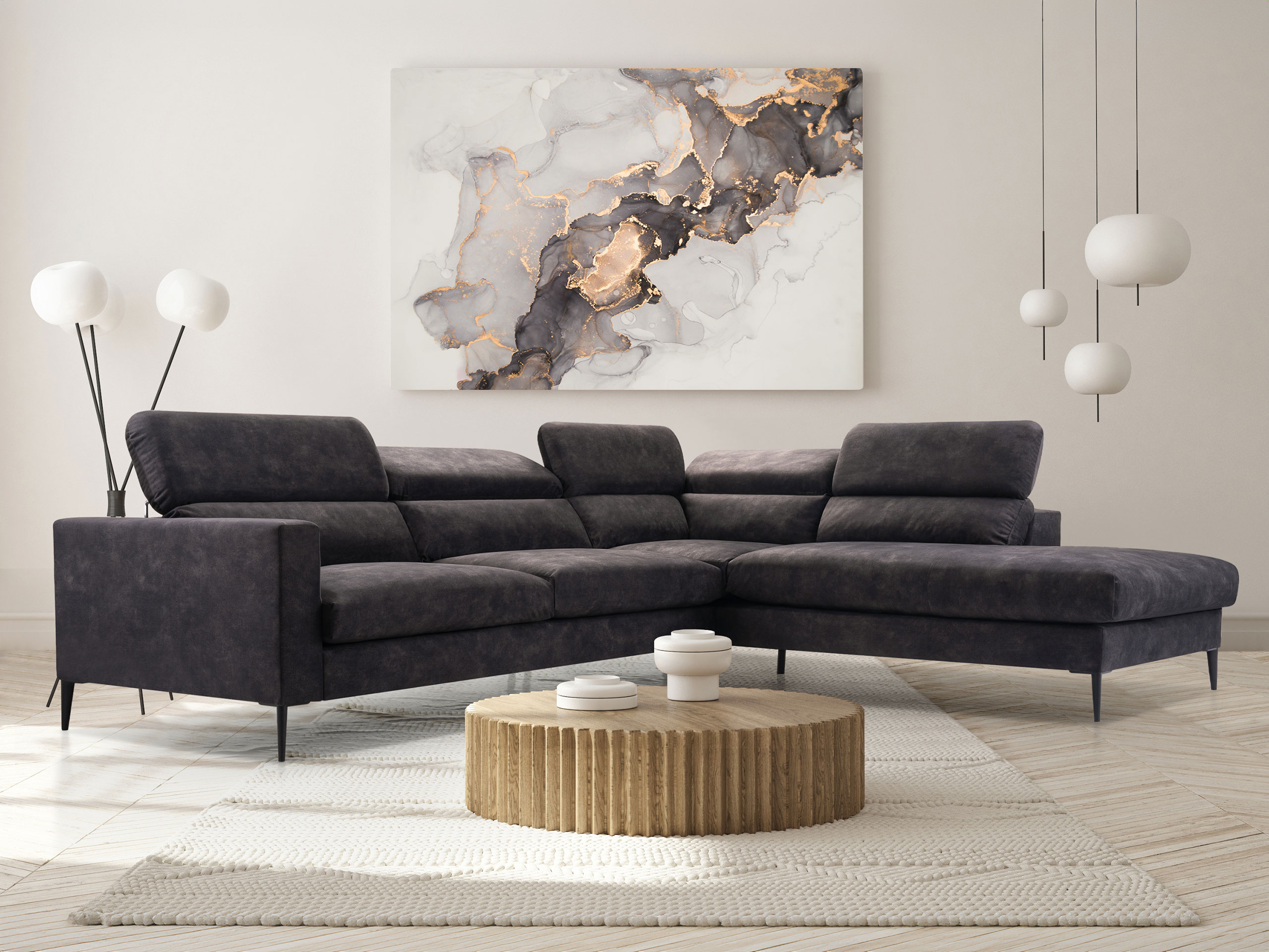 Hjørnesofa Lufkin 151 (Palladium 18)