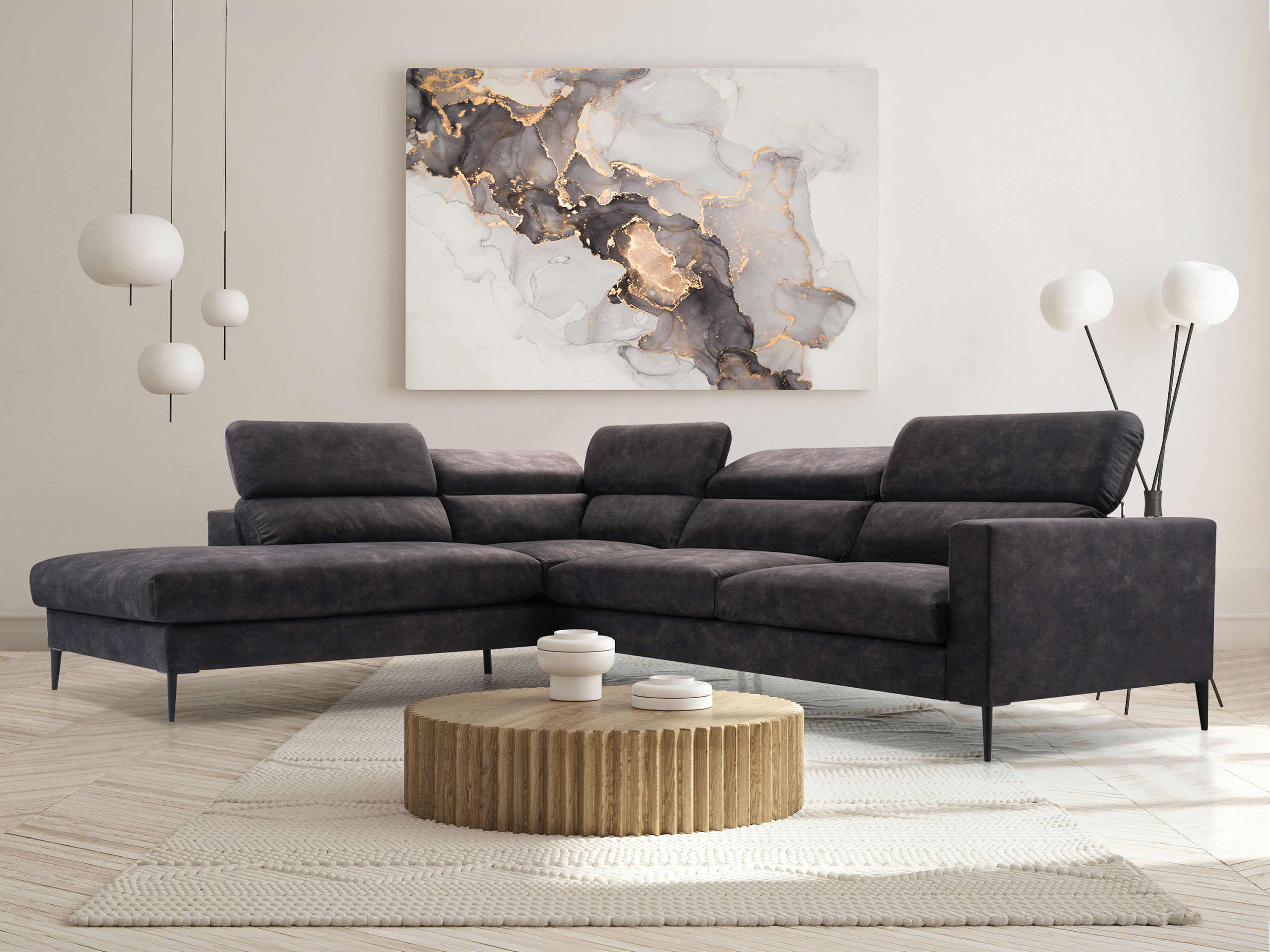 Hjørnesofa Lufkin 151 (Palladium 18)