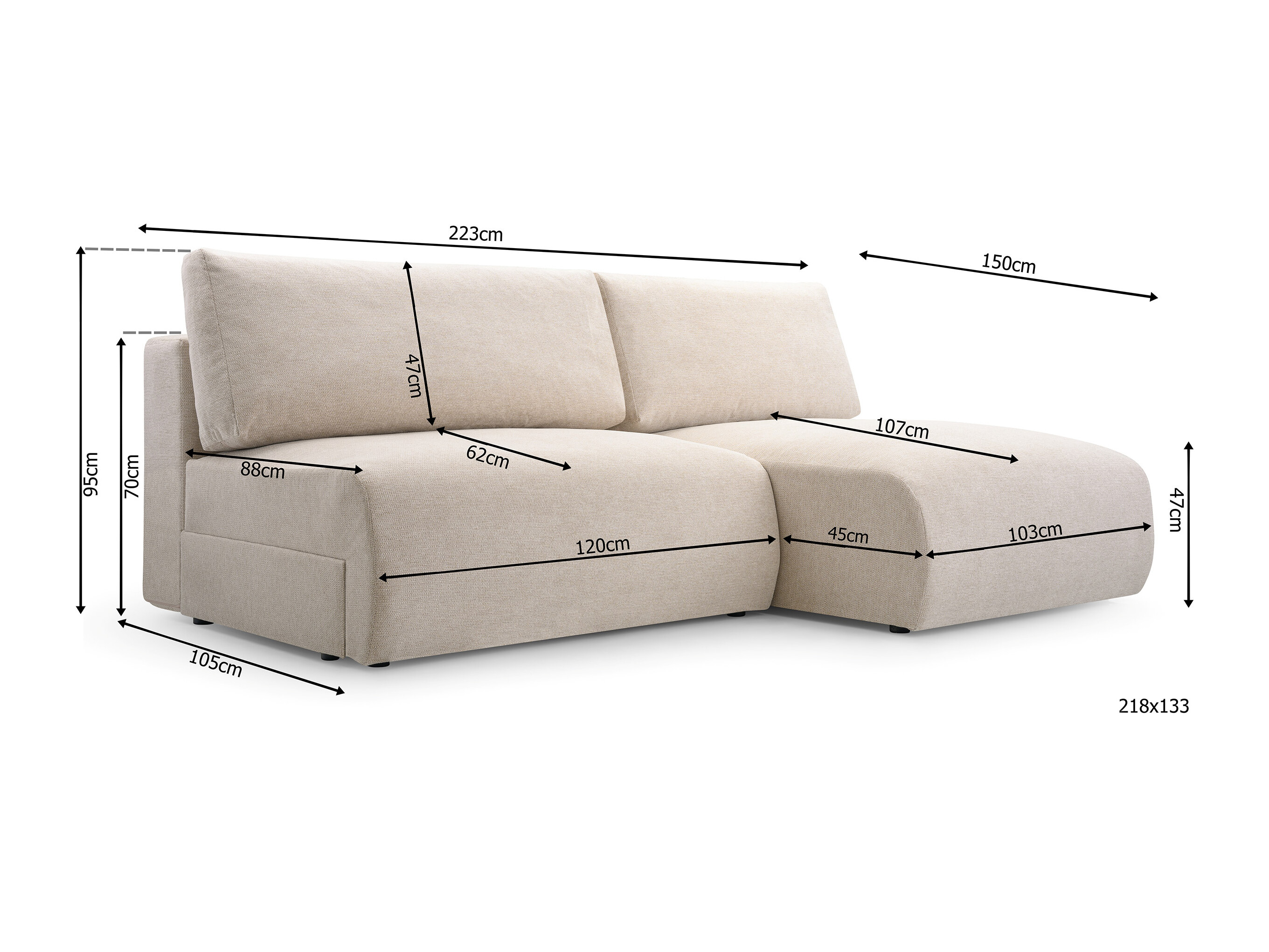 Hjørnesofa Lufkin 154 (Aragon 01)