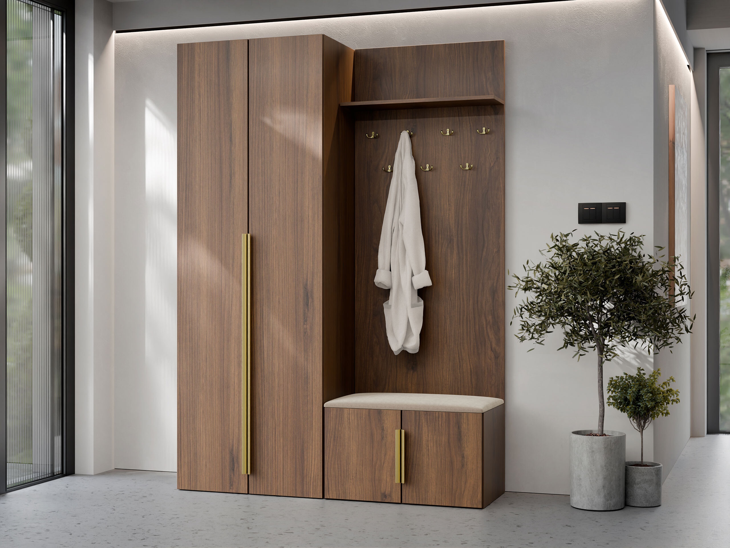 Reol Comfivo 578 (Valnød + Gylden)