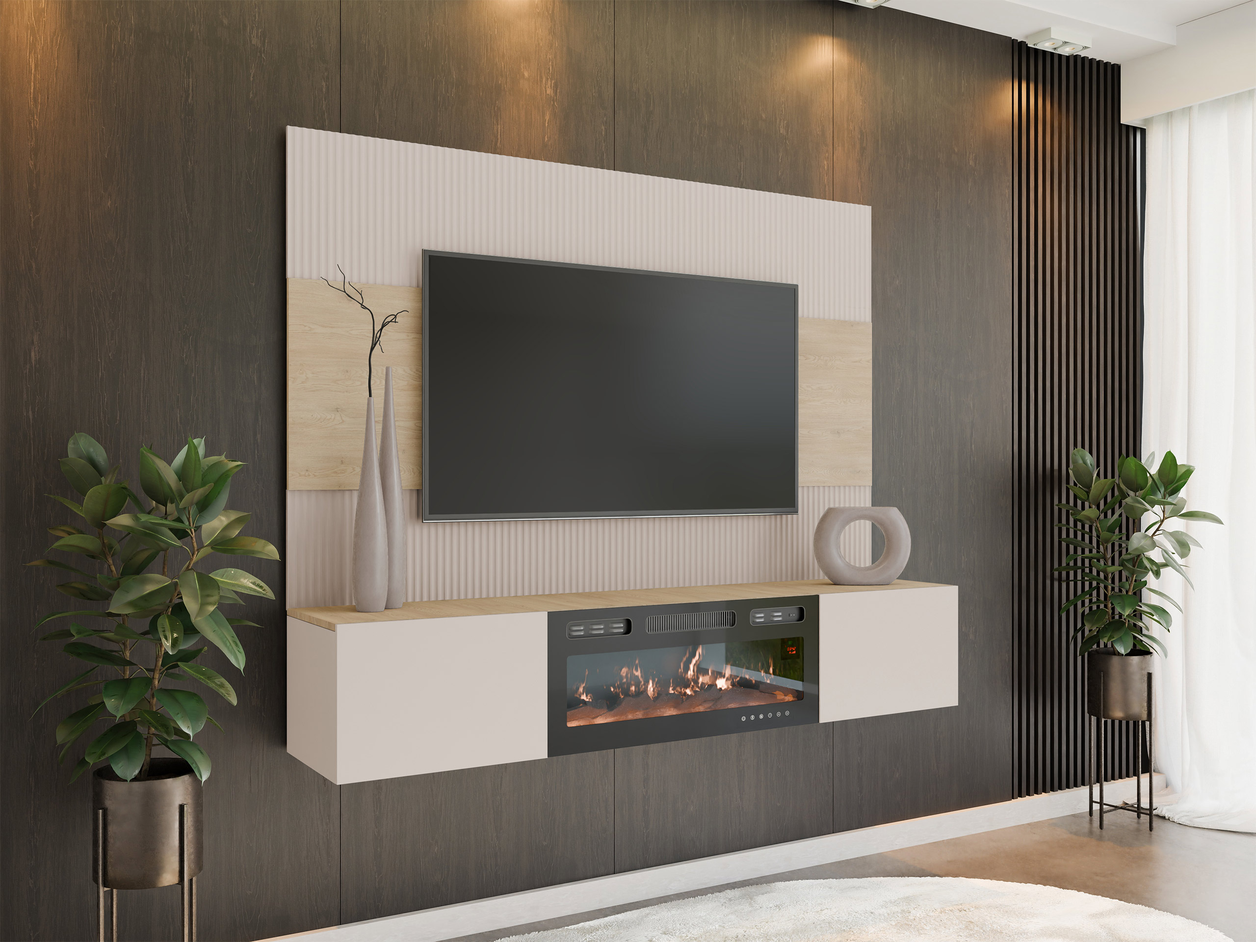 Stuemøbelsæt Comfivo Salix VII (Beige + Cremona-eg)