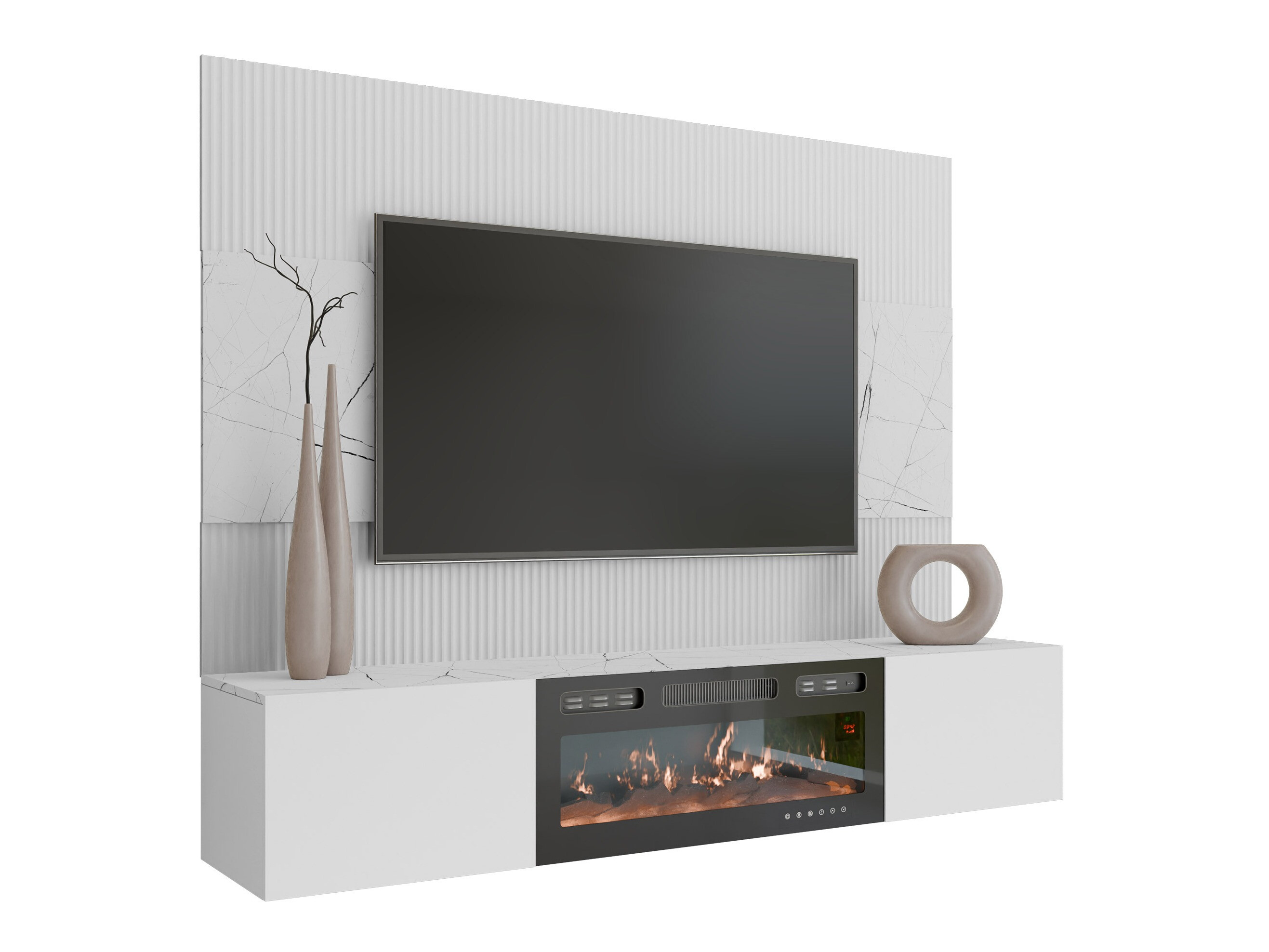 Stuemøbelsæt Comfivo Salix VII (Hvid + Hvid marmor)