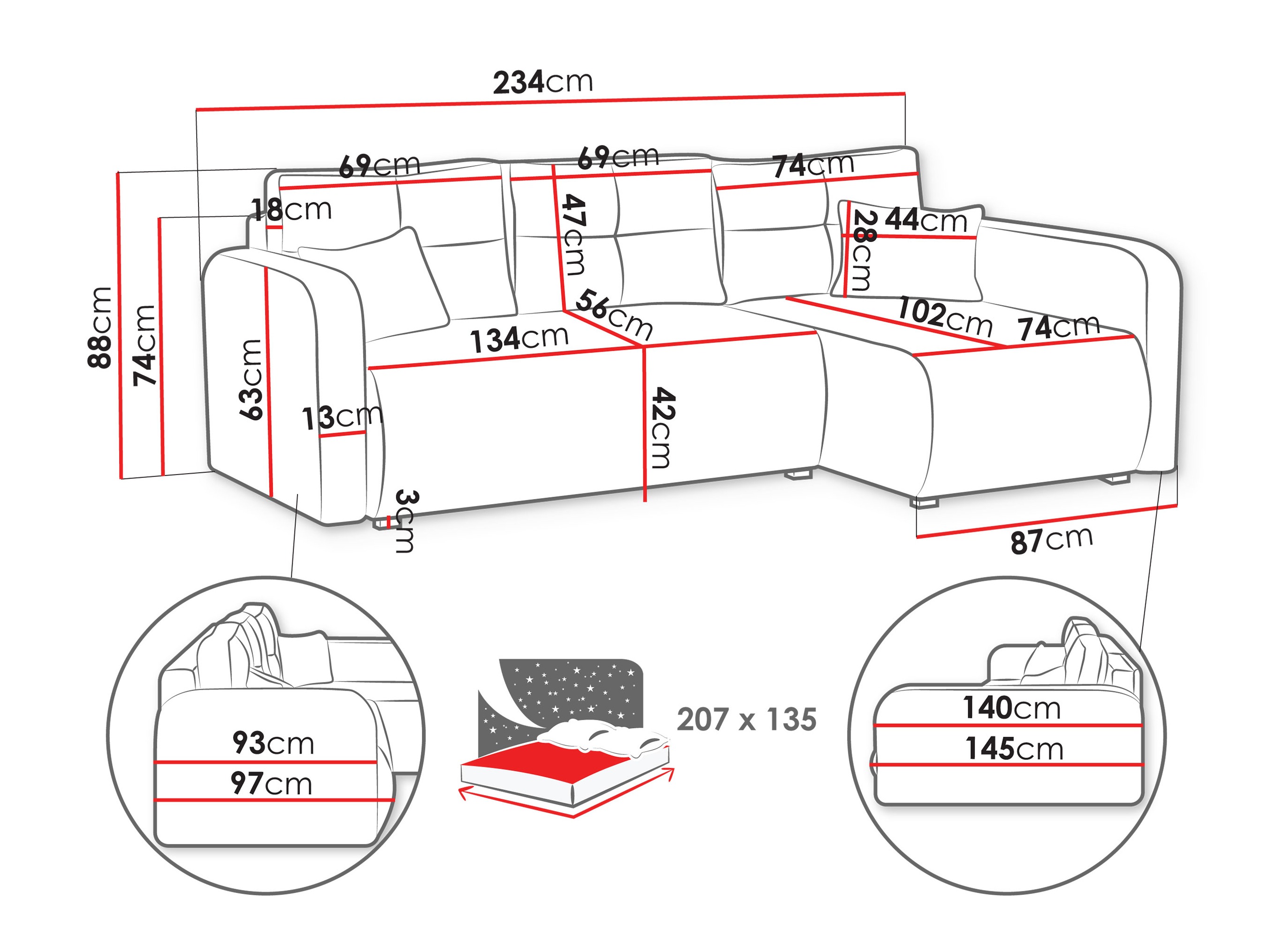 Hjørnesofa Delano 100 (Poso 22)