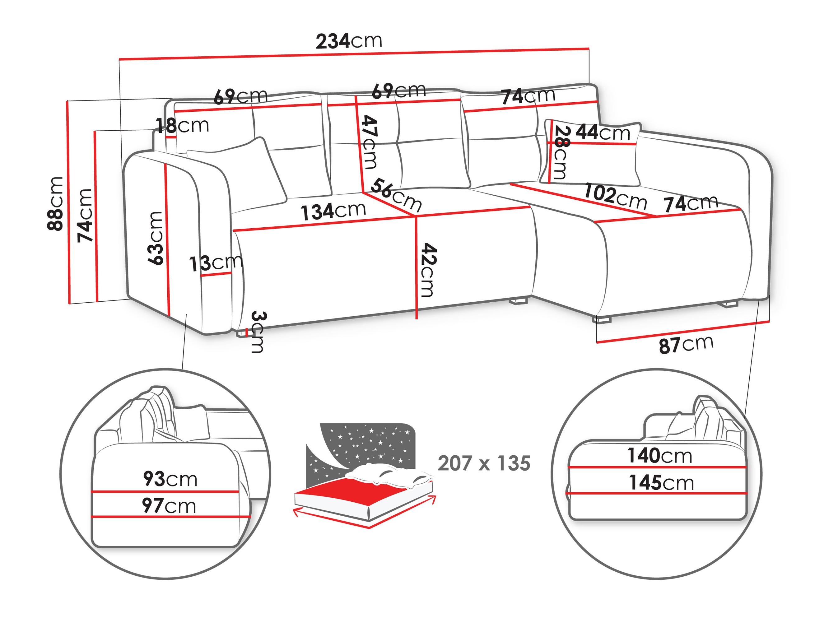 Hjørnesofa Delano 100 (Poso 22)
