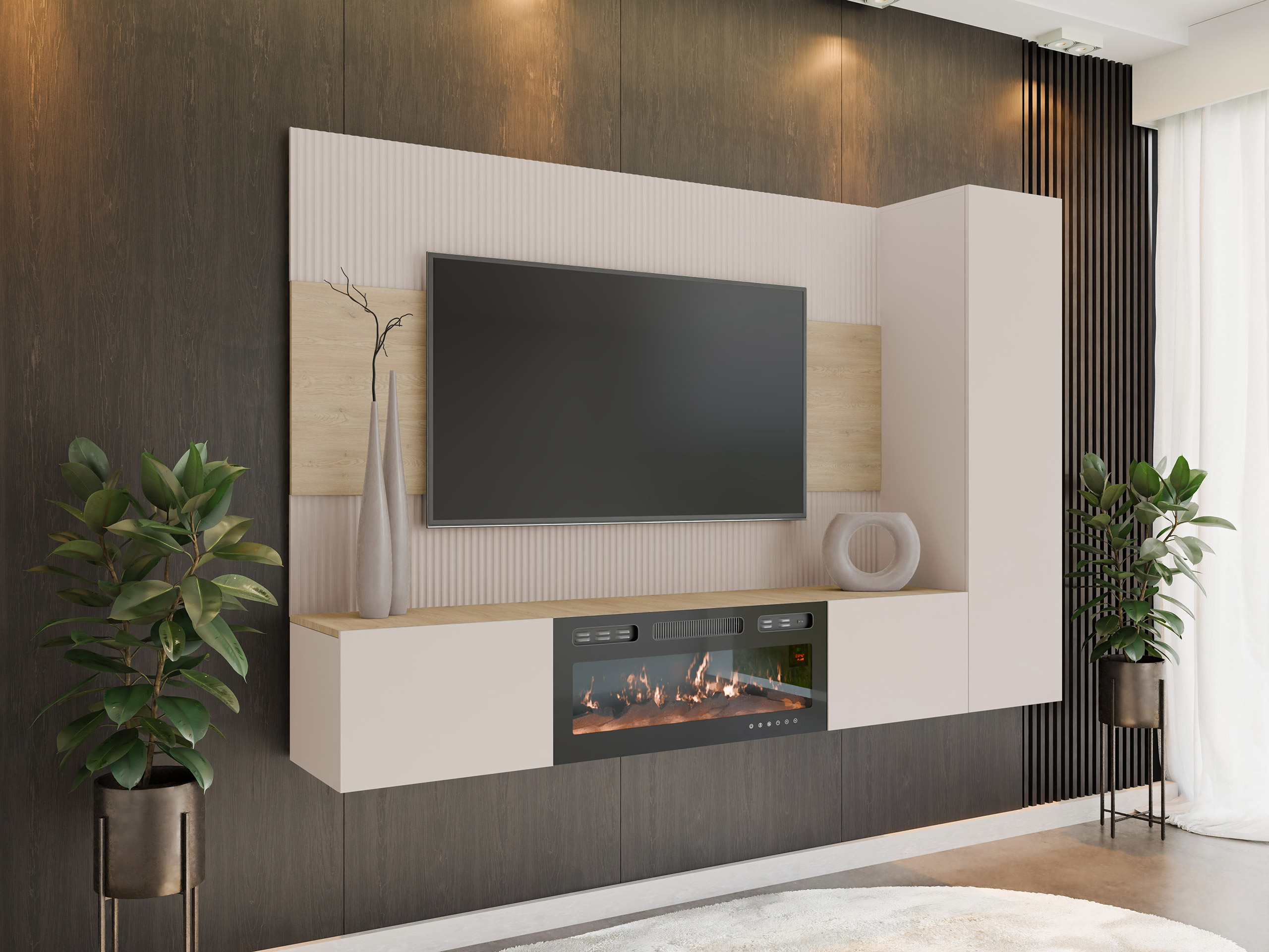 Stuemøbelsæt Comfivo Salix IX (Beige + Cremona-eg)