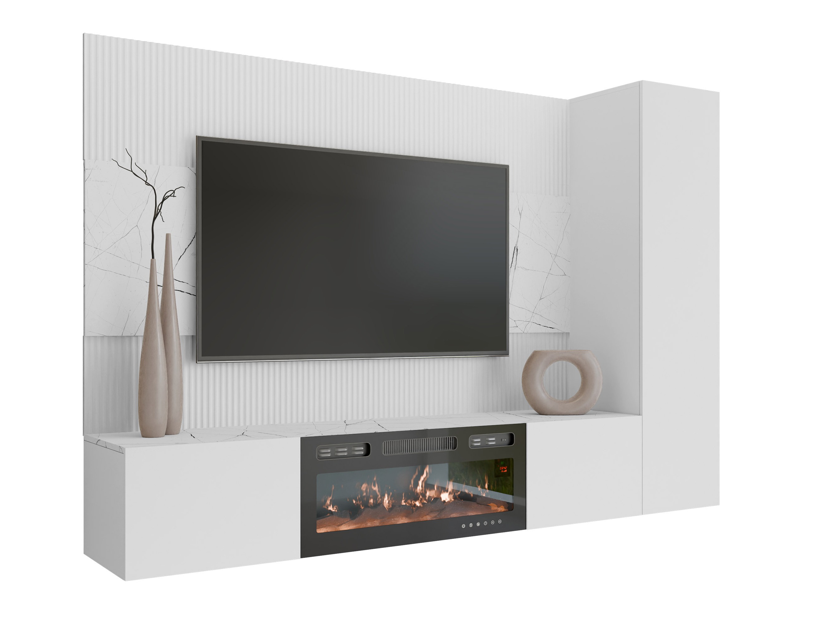 Stuemøbelsæt Comfivo Salix IX (Hvid + Hvid marmor)