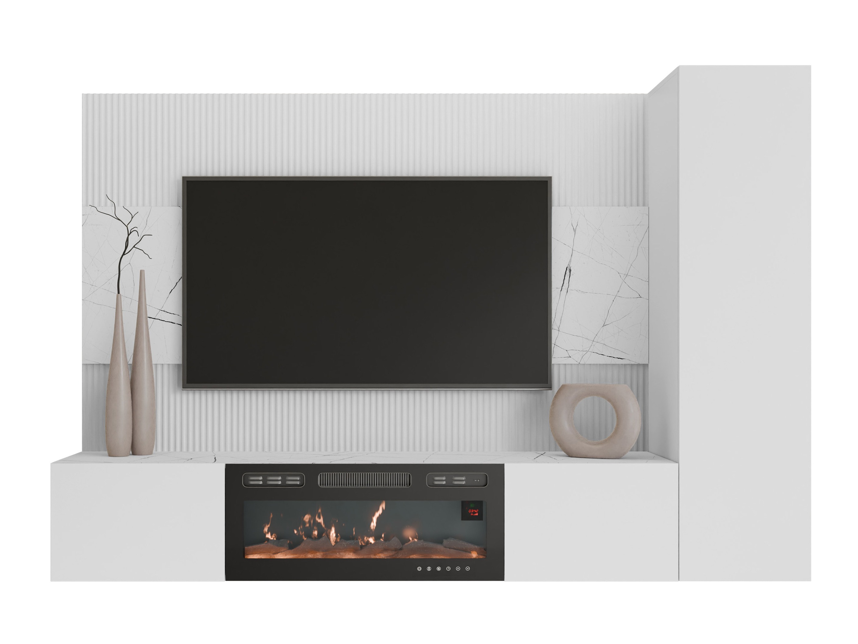 Stuemøbelsæt Comfivo Salix IX (Hvid + Hvid marmor)