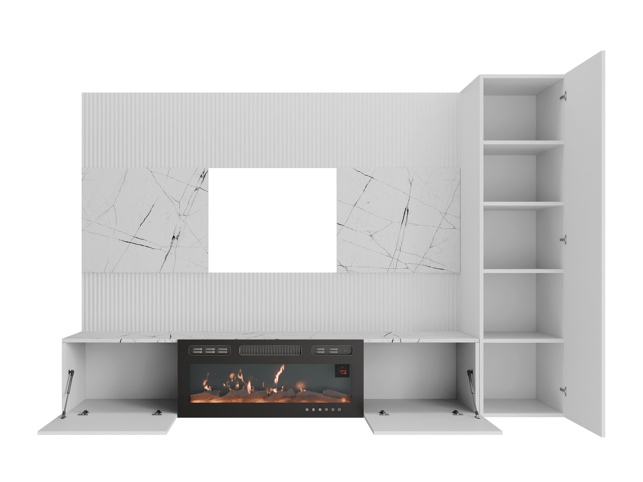 Stuemøbelsæt Comfivo Salix IX (Hvid + Hvid marmor)