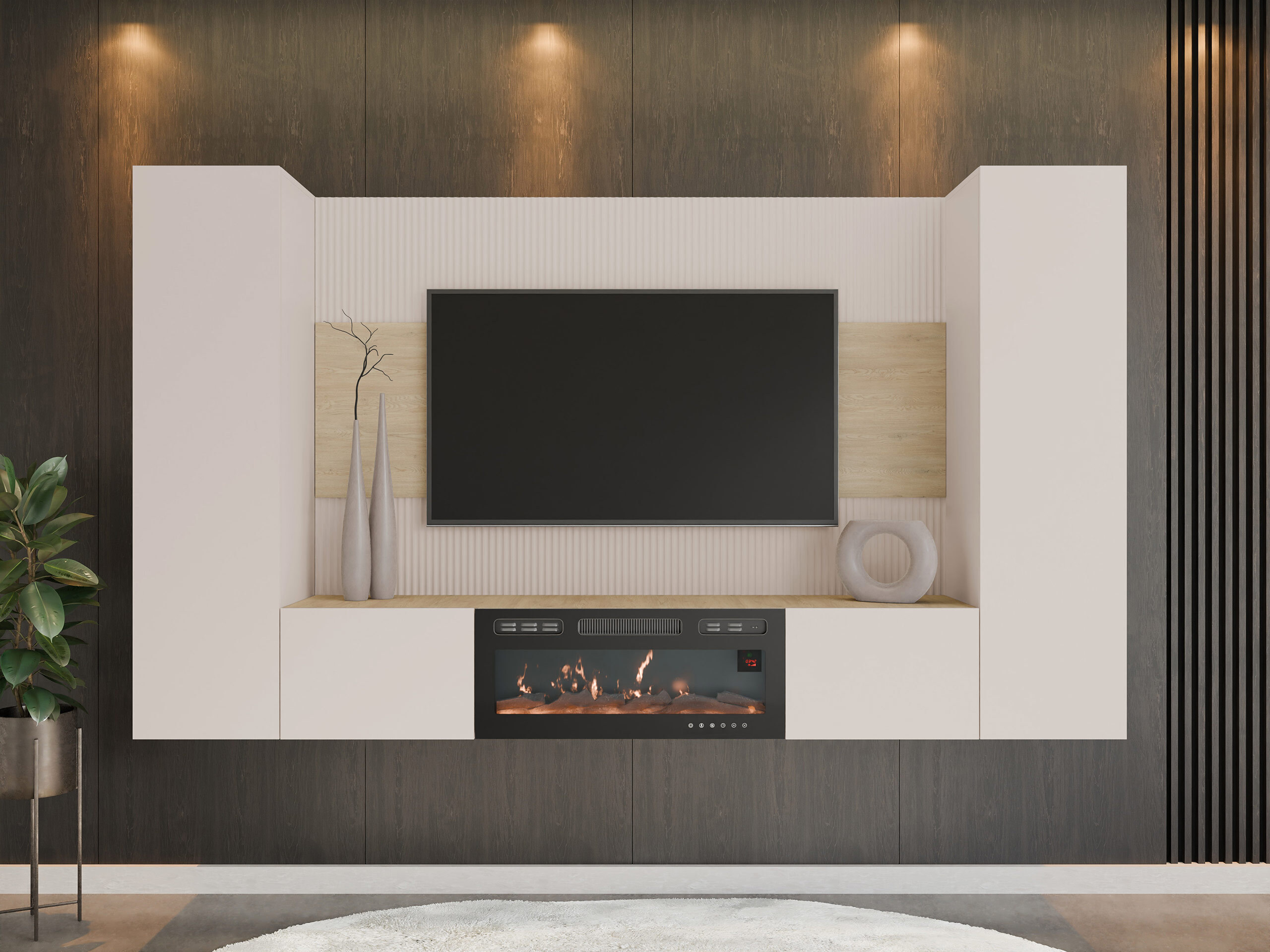 Stuemøbelsæt Comfivo Salix VIII (Beige + Cremona-eg)
