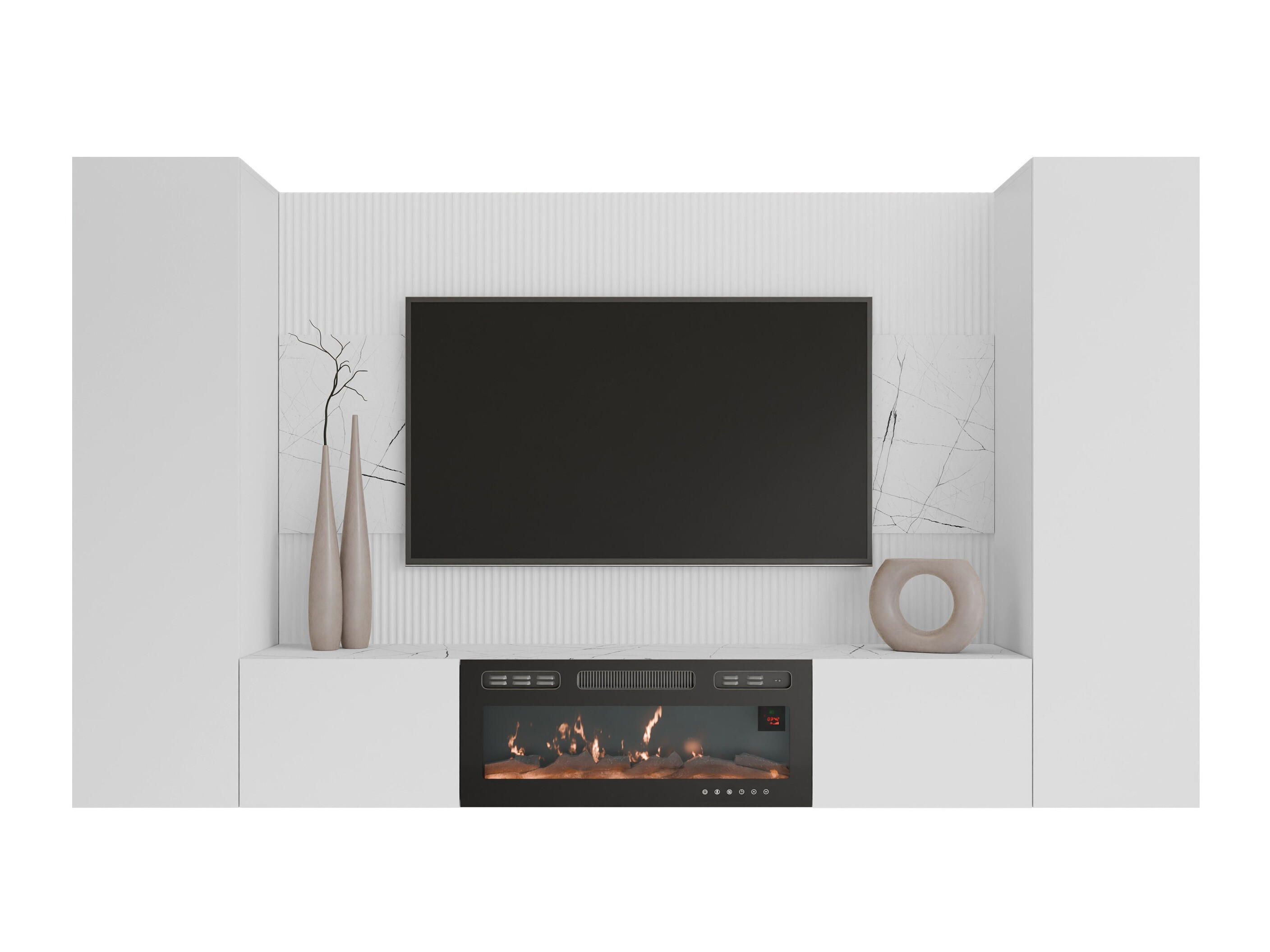 Stuemøbelsæt Comfivo Salix VIII (Hvid + Hvid marmor)