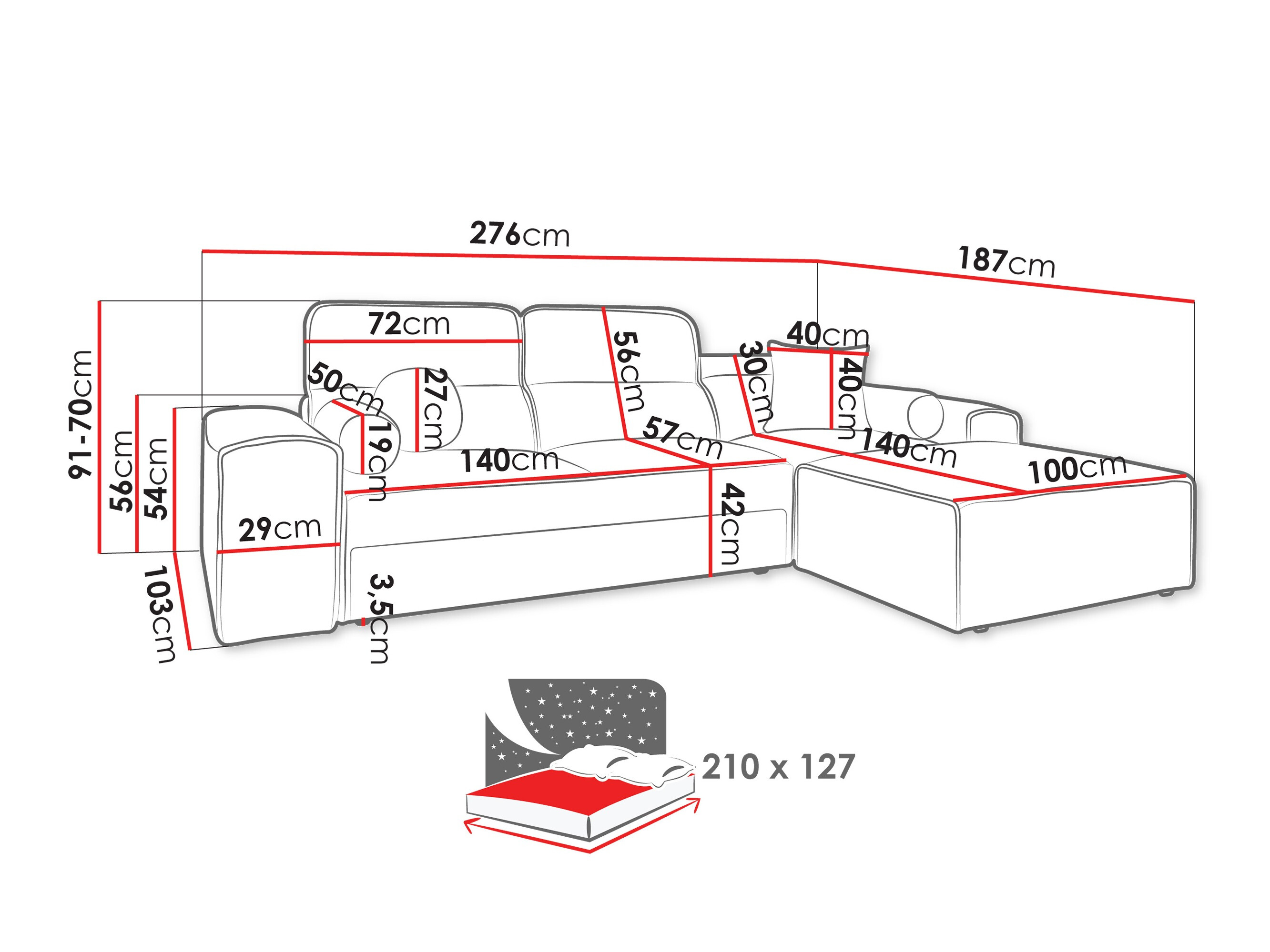 Hjørnesofa Sarasota 202 (Velo 623)