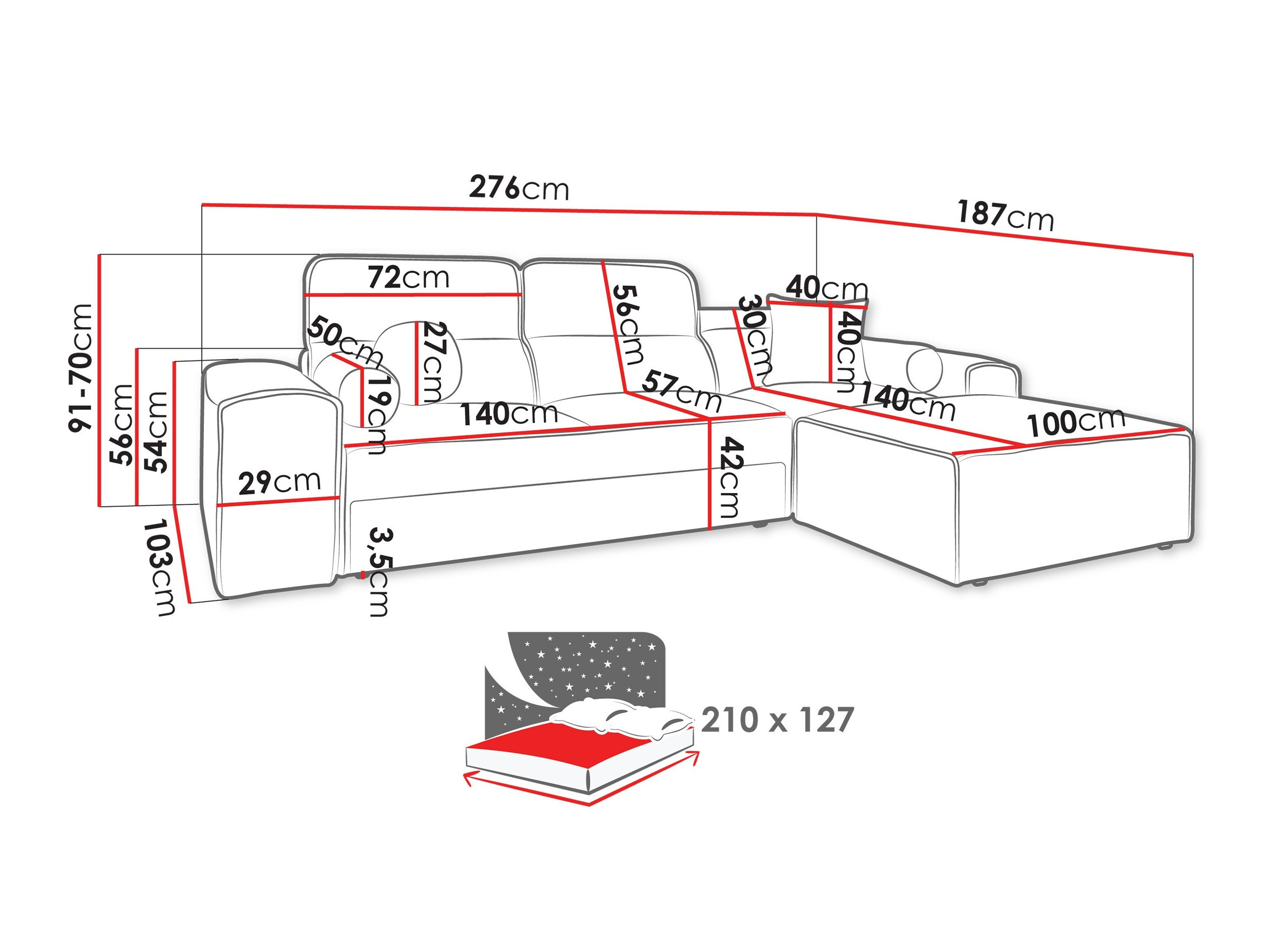Hjørnesofa Sarasota 202 (Velo 623)