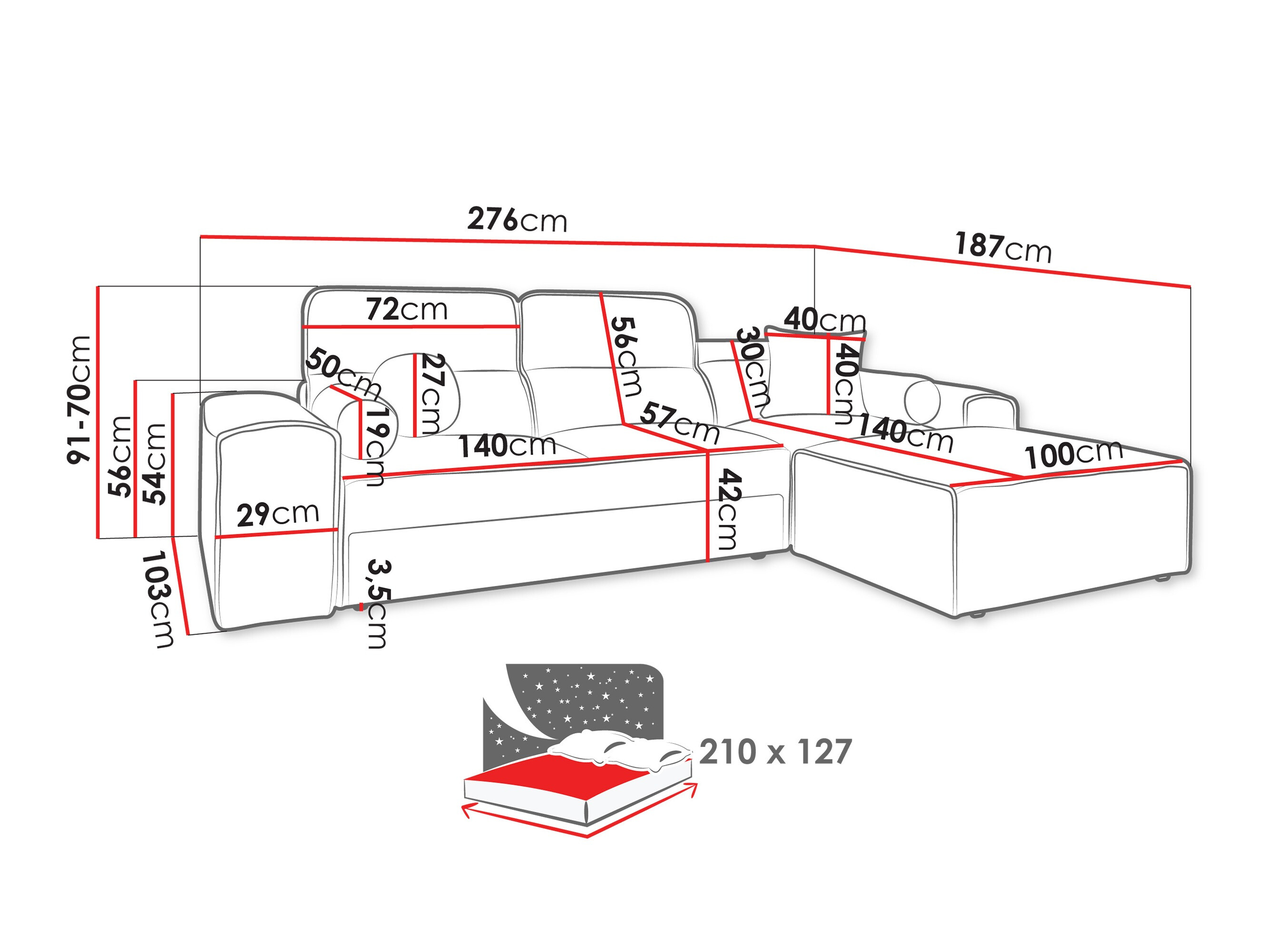 Hjørnesofa Sarasota 202 (Velo 633)