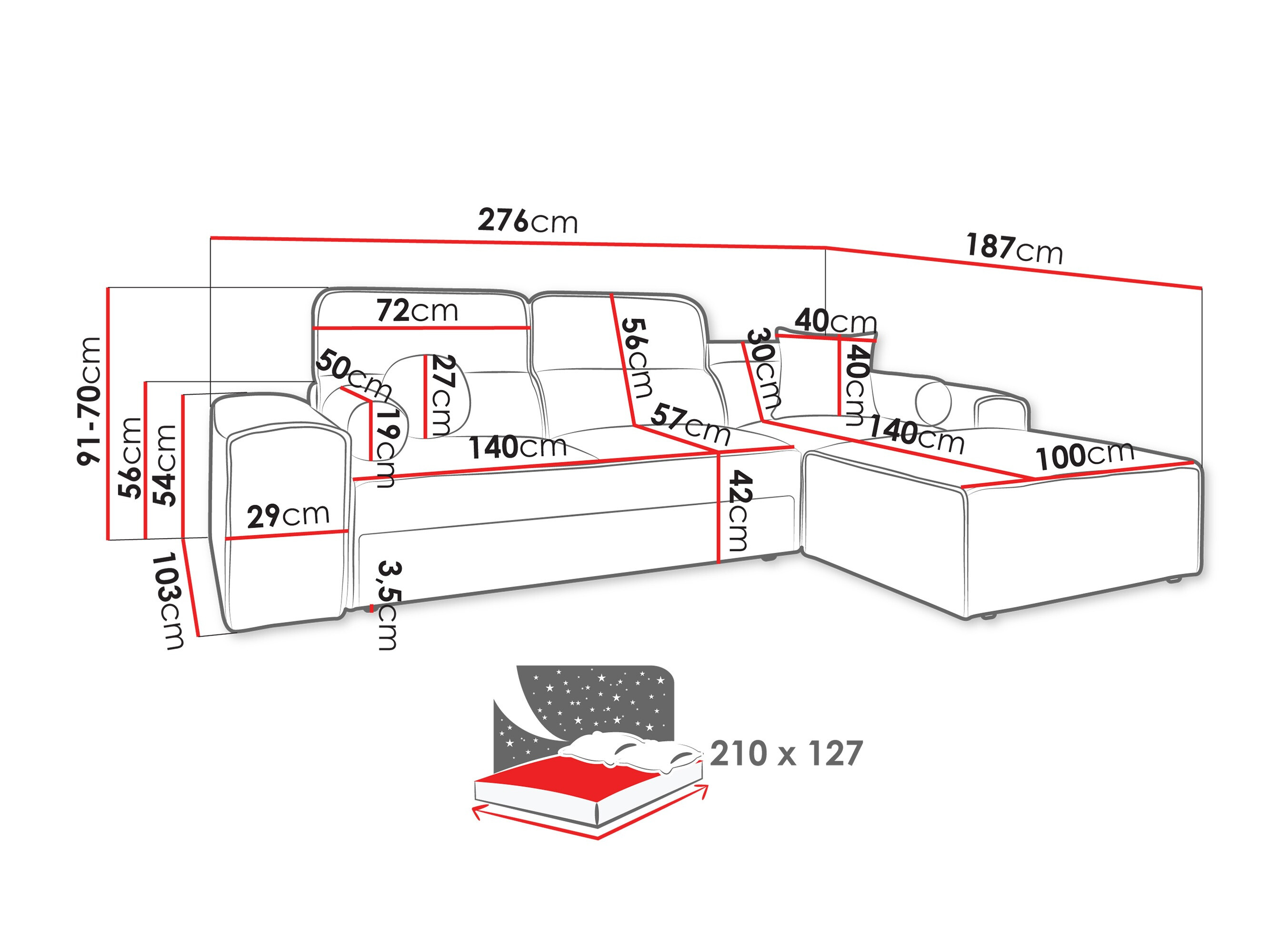 Hjørnesofa Sarasota 202 (Velo 635)