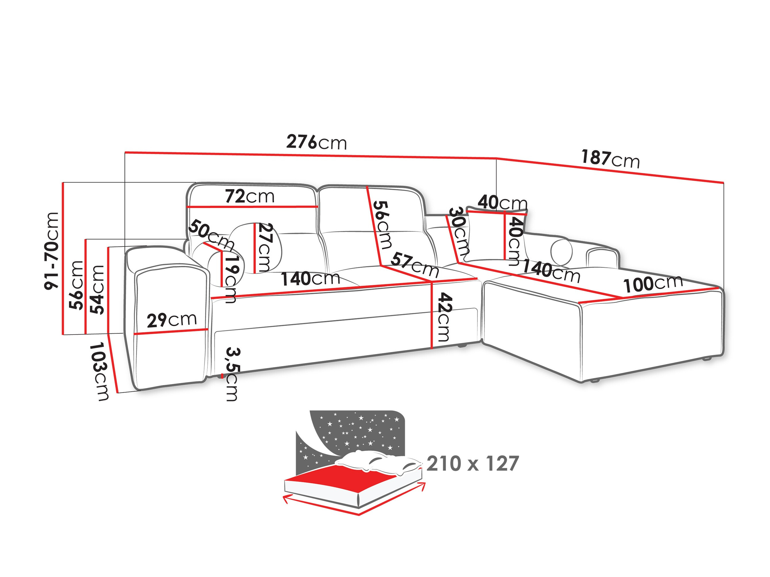 Hjørnesofa Sarasota 202 (Velo 635)