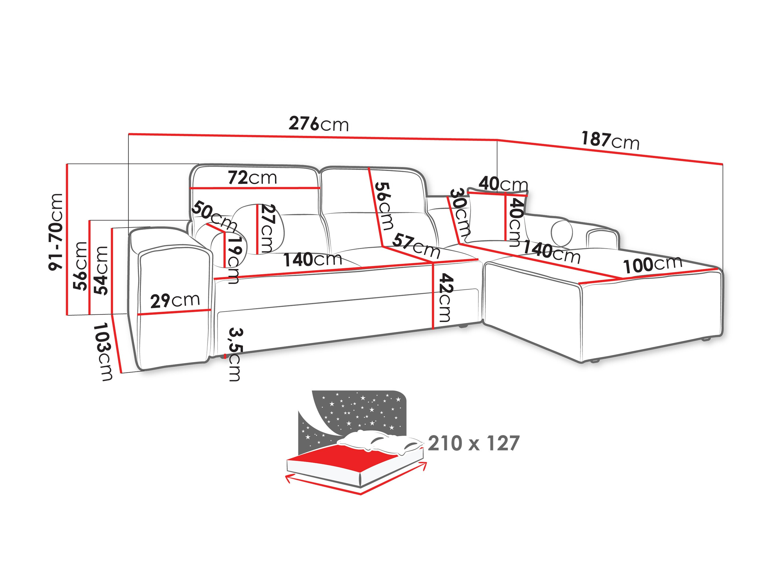 Hjørnesofa Sarasota 202 (Velo 636)