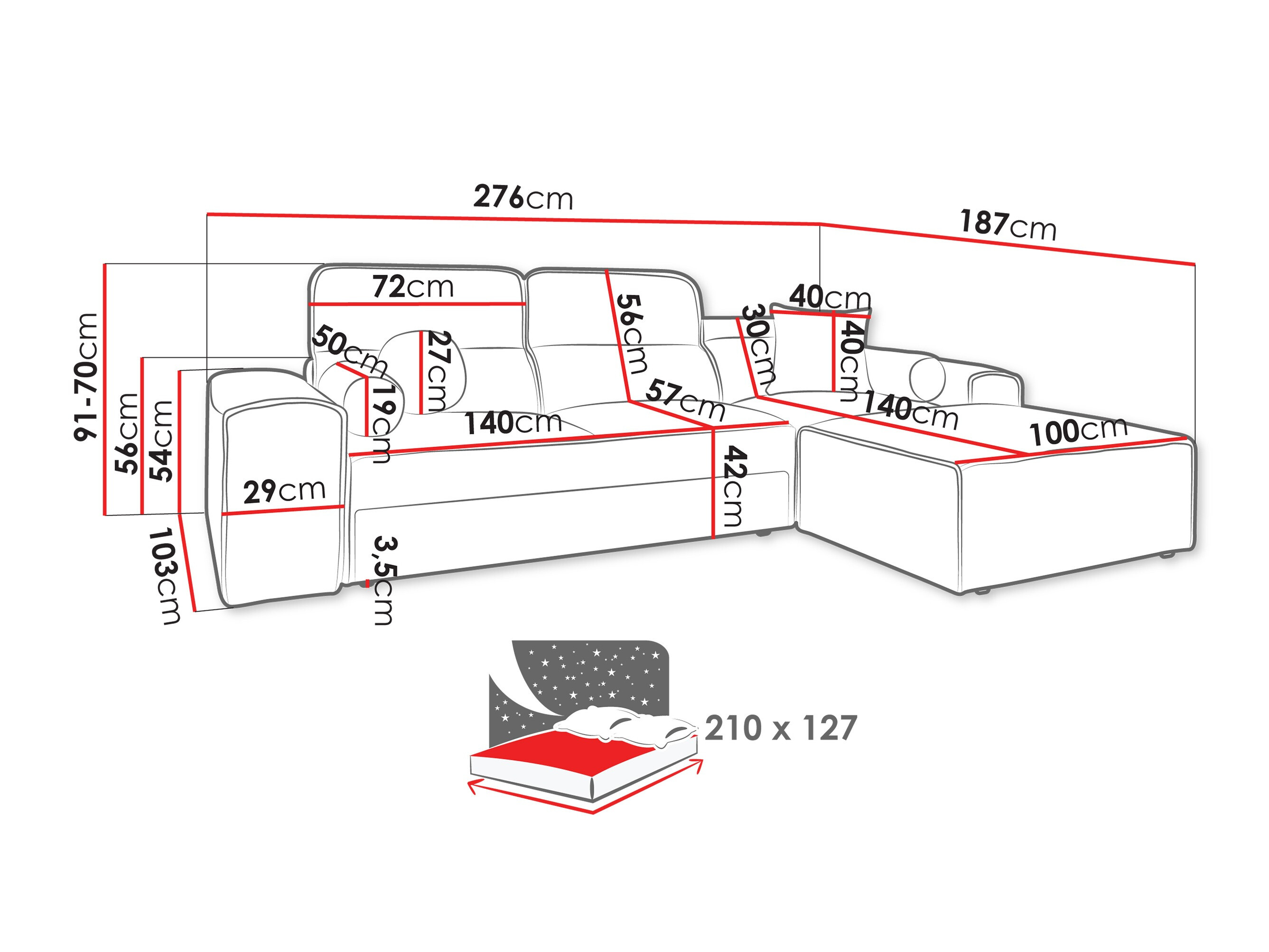 Hjørnesofa Sarasota 202 (Velo 636)