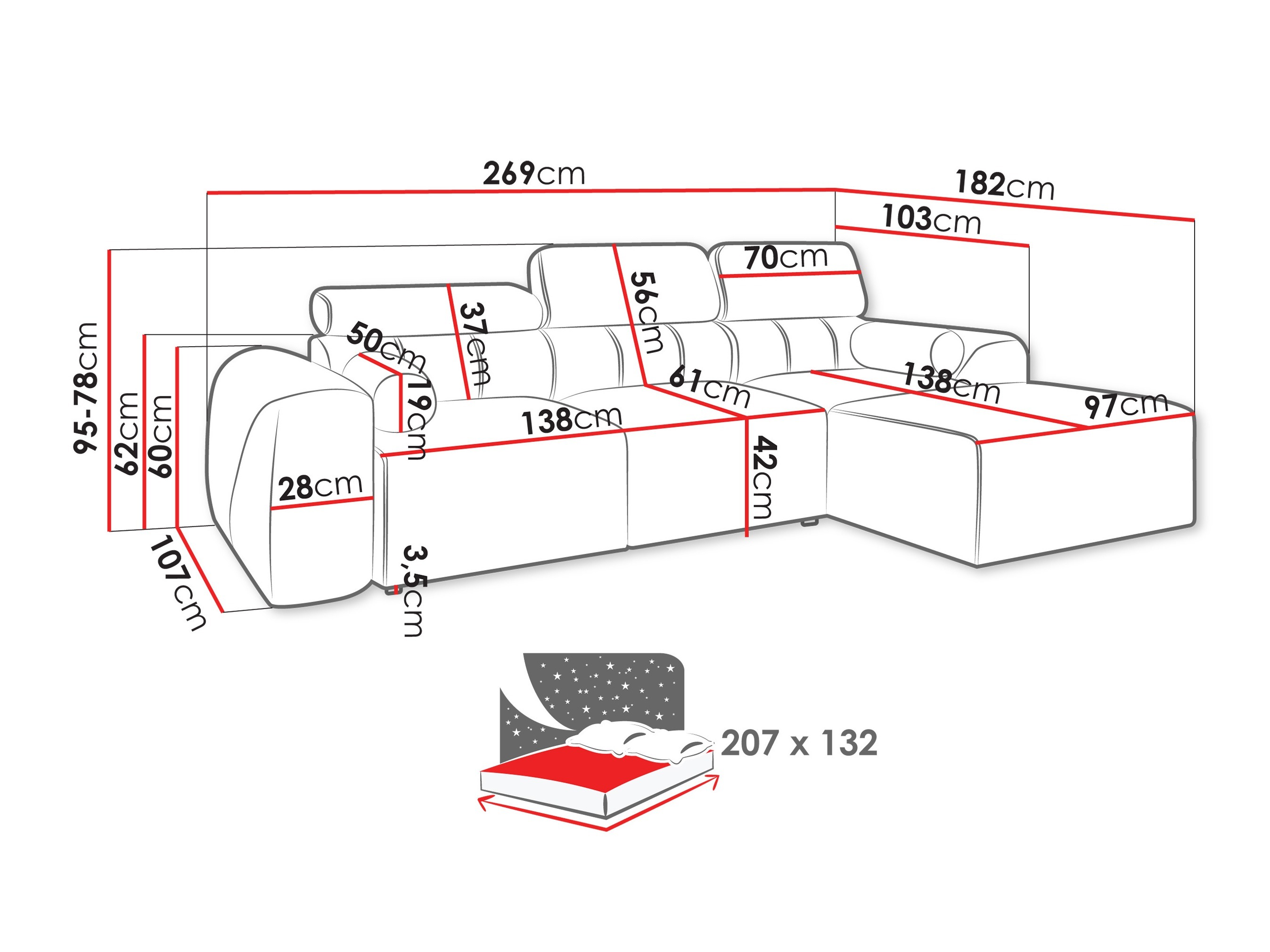 Hjørnesofa Sarasota 204 (Velo 633)