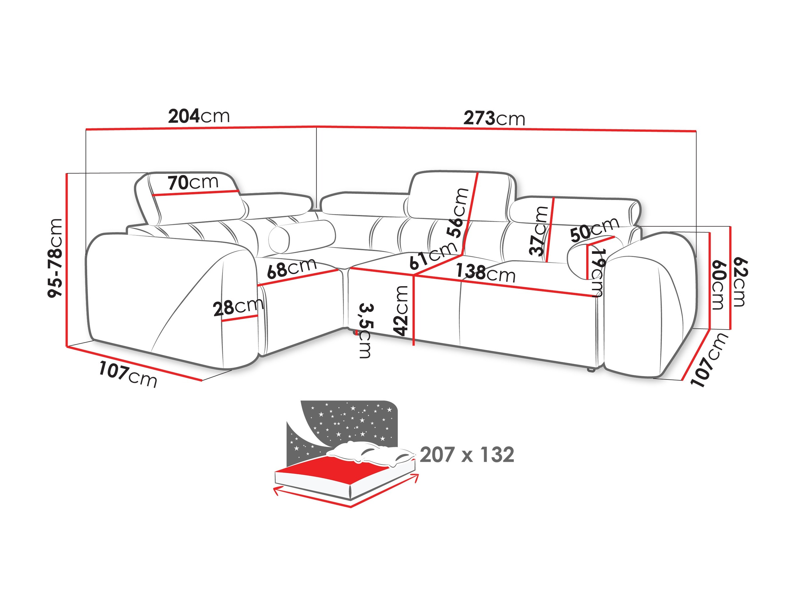 Hjørnesofa Sarasota 205 (Velo 621)