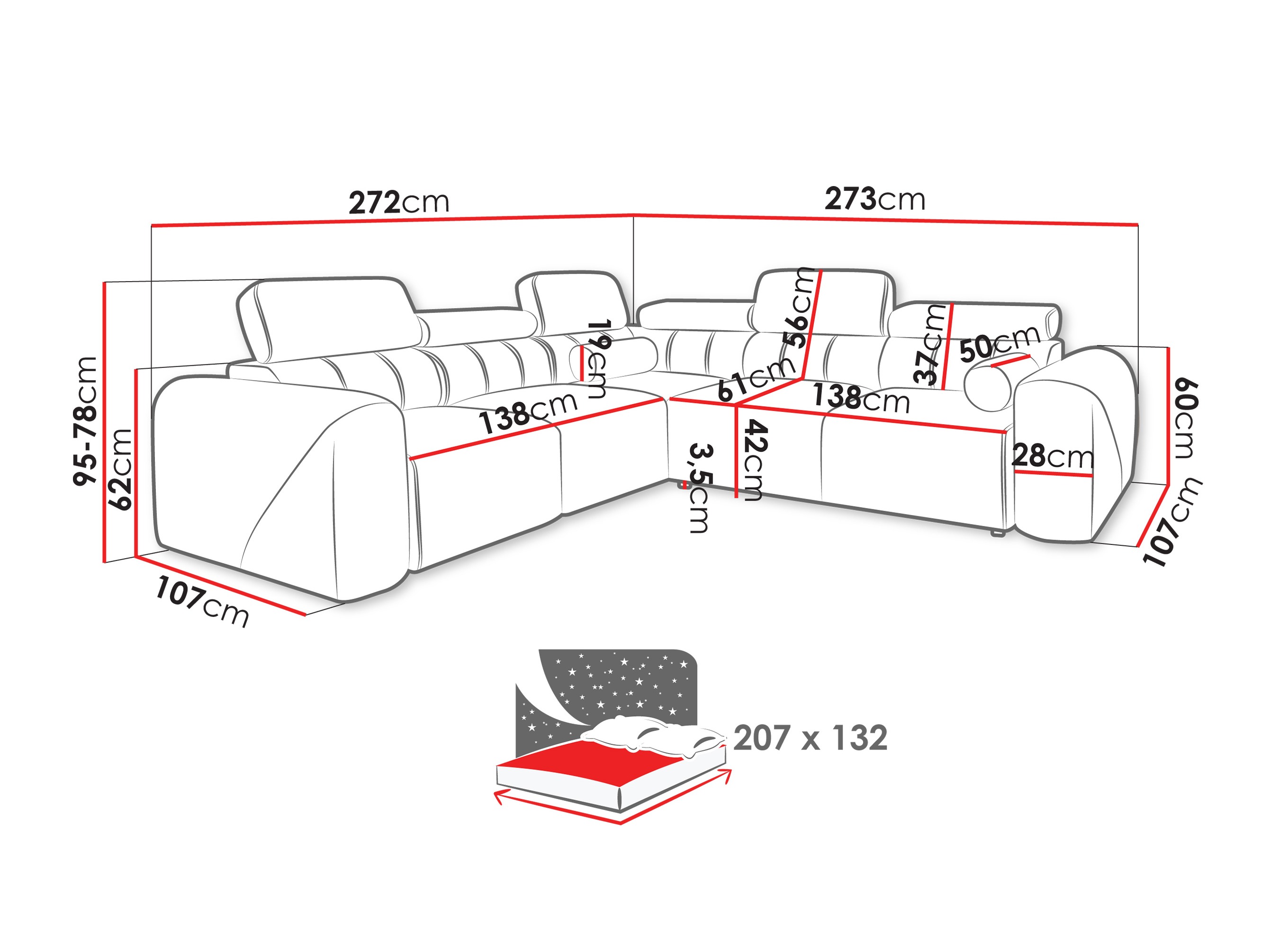 Hjørnesofa Sarasota 206 (Velo 621)