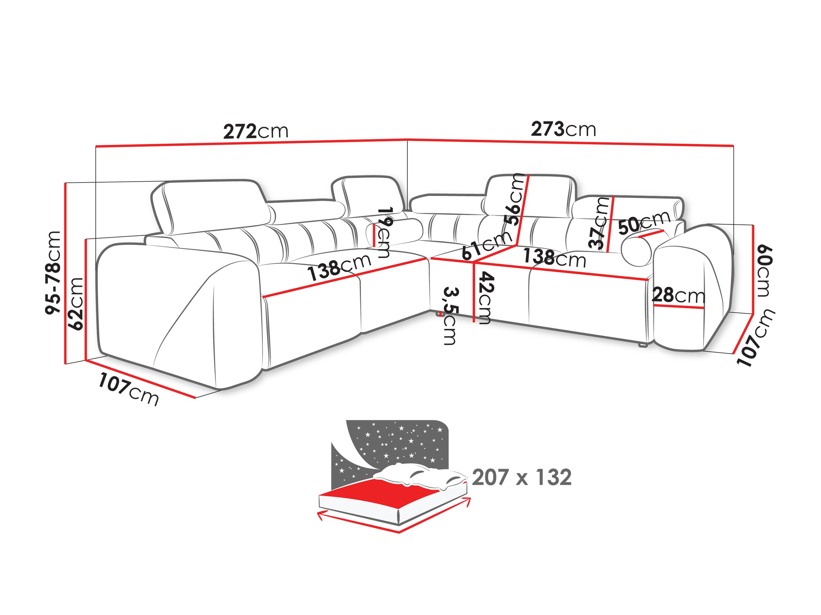 Hjørnesofa Sarasota 206 (Velo 621)