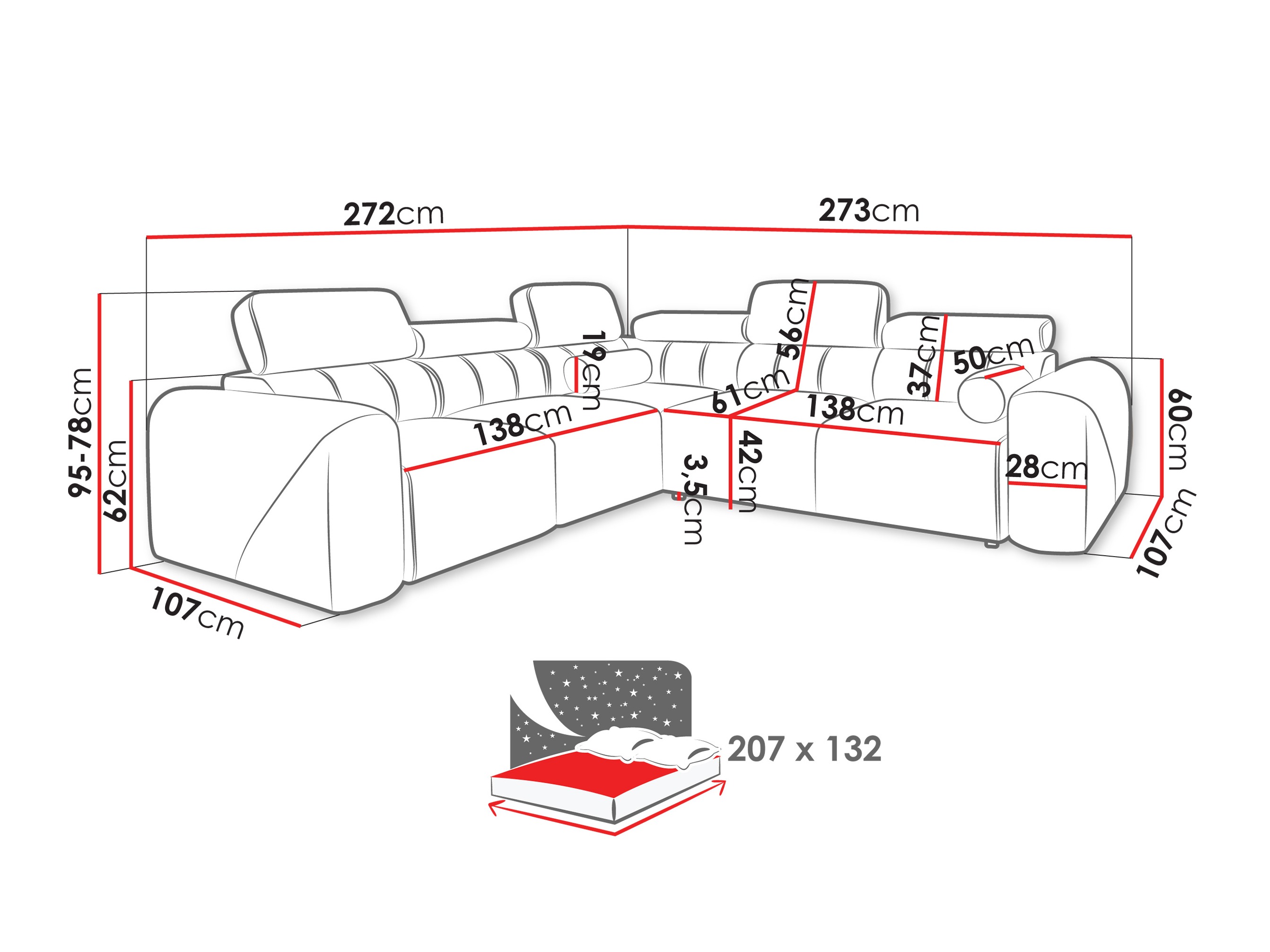 Hjørnesofa Sarasota 206 (Velo 635)
