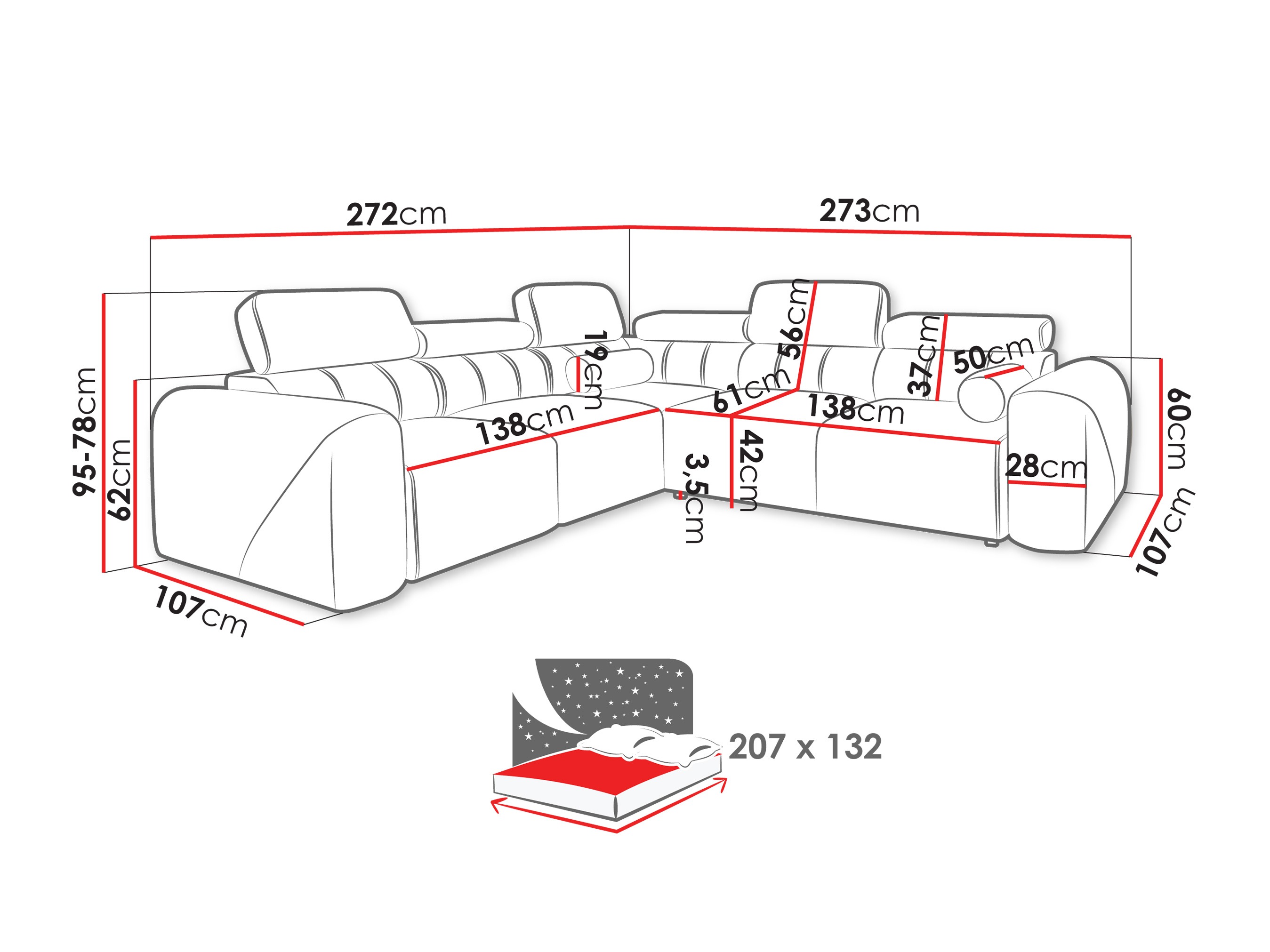 Hjørnesofa Sarasota 206 (Velo 636)