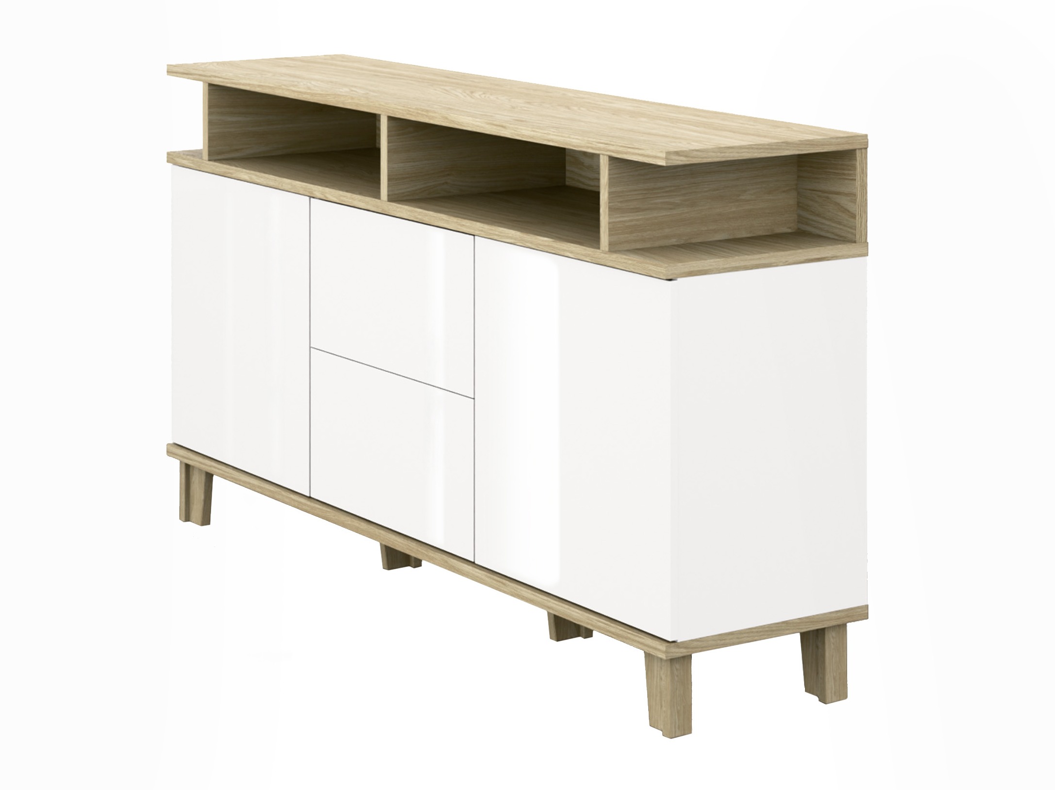 Kommode Evarveru 105 (Glansfuld hvid)