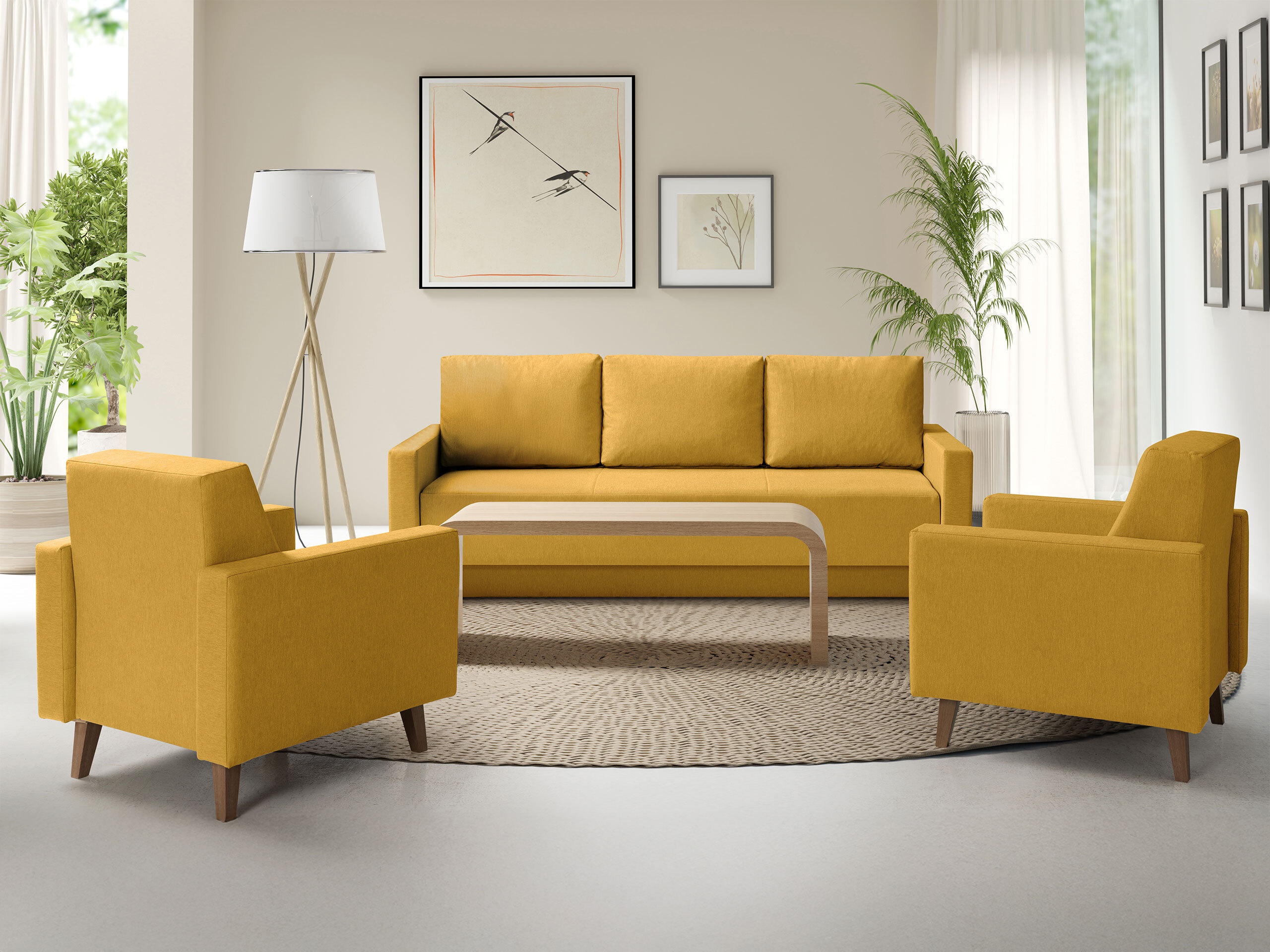 Sovesofa Delbene 129 (Verita 53 + Mørk San Remo eg)