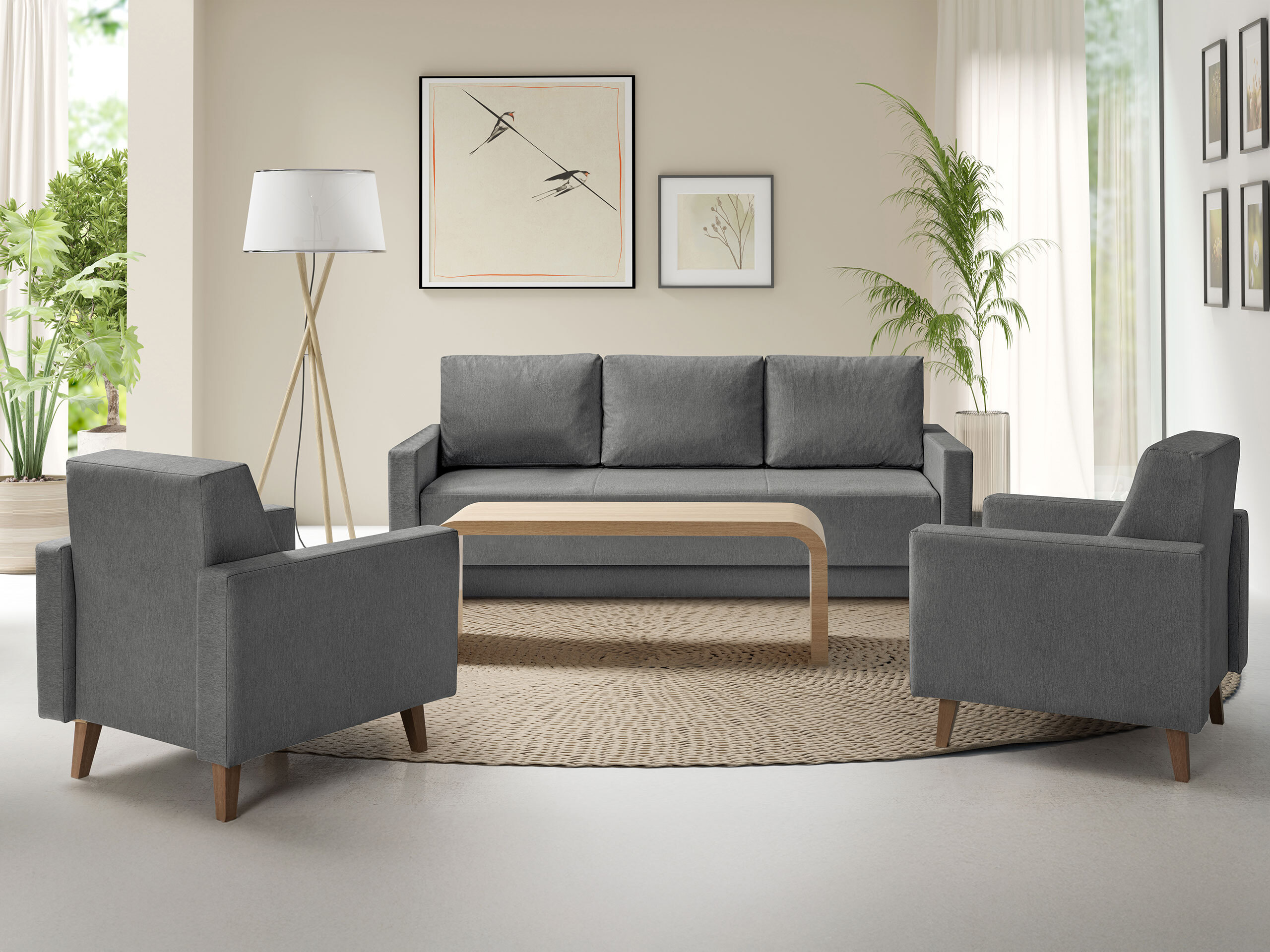 Sovesofa Delbene 129 (Verita 88 + Mørk San Remo eg)