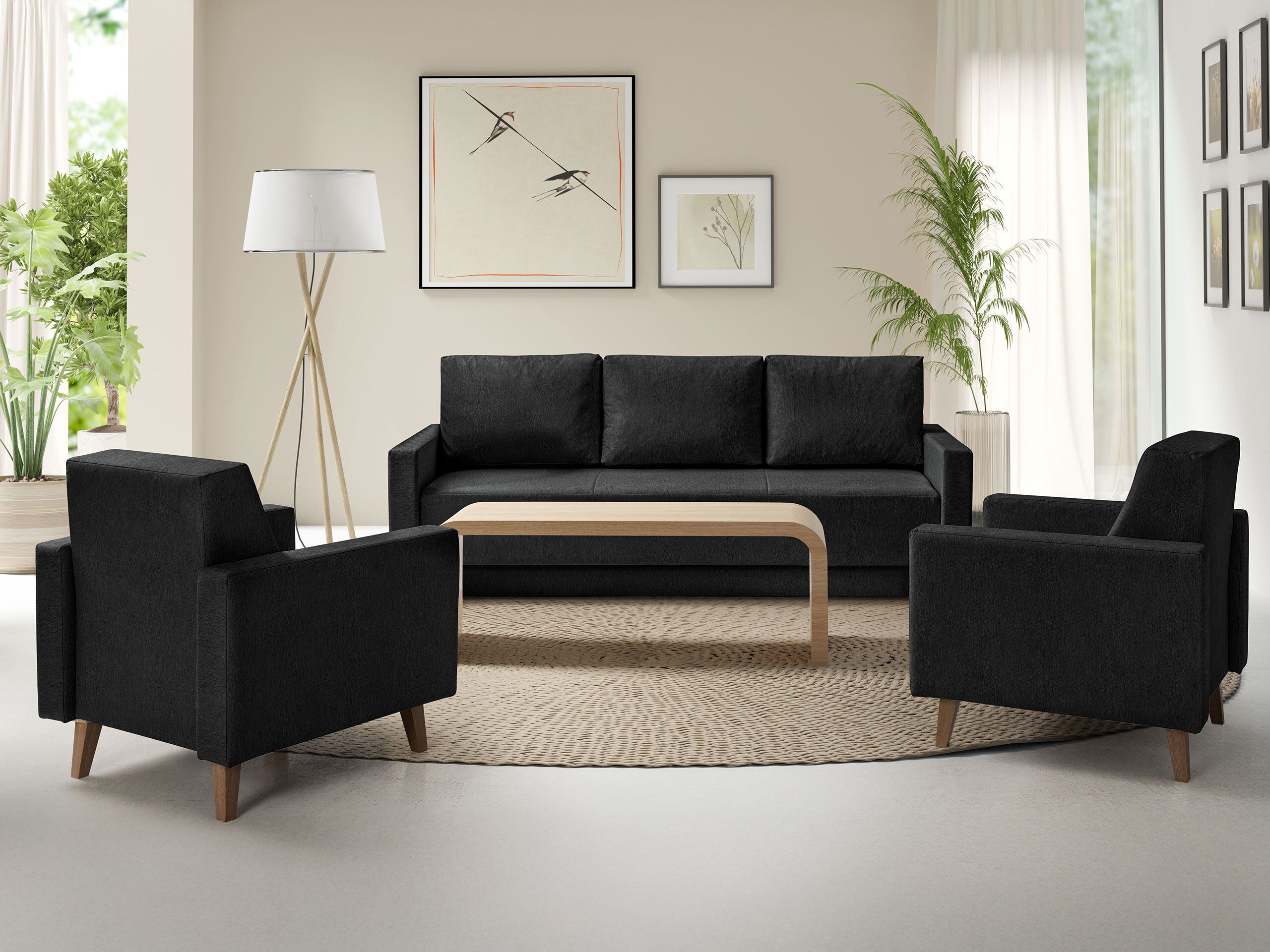Sovesofa Delbene 129 (Verita 98 + Mørk San Remo eg)