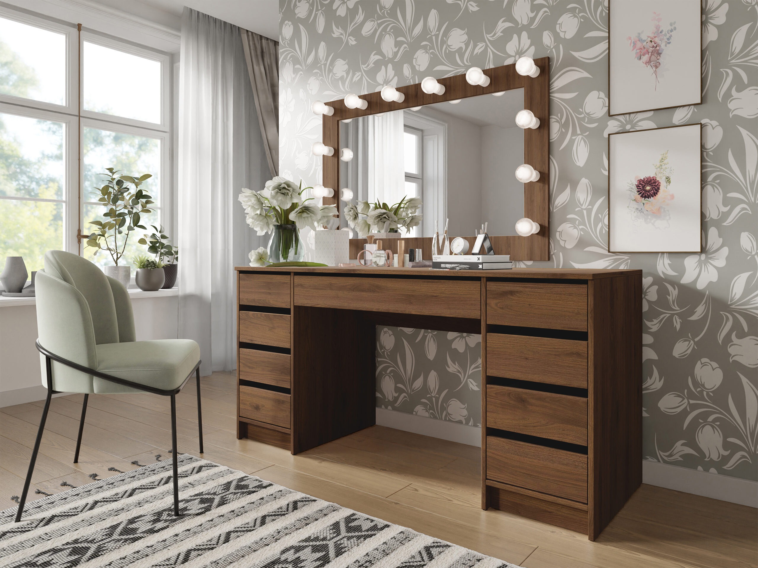 Skrivebord Comfivo Terros II (Valnød)