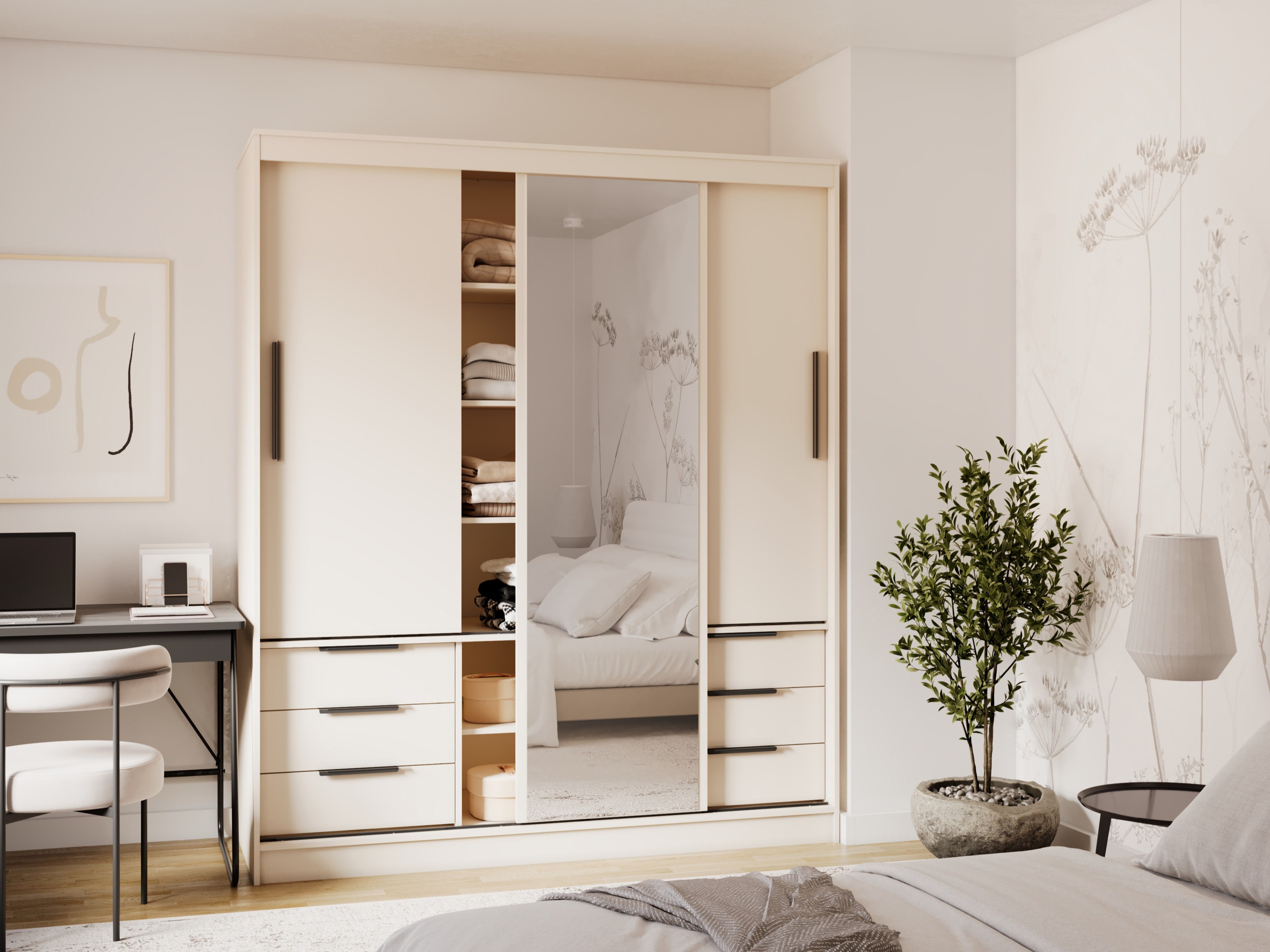 Garderobeskab Fresno 184 (Beige)