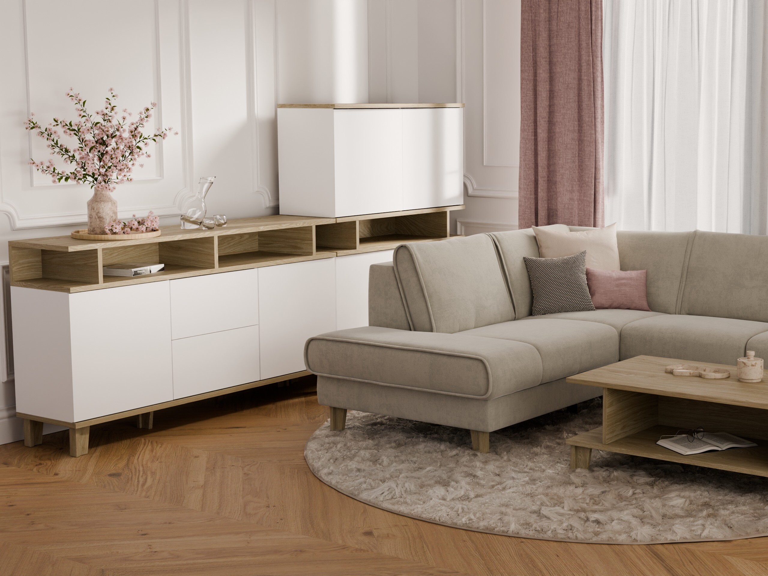 TV-bord Evarveru 101 (Glansfuld hvid)