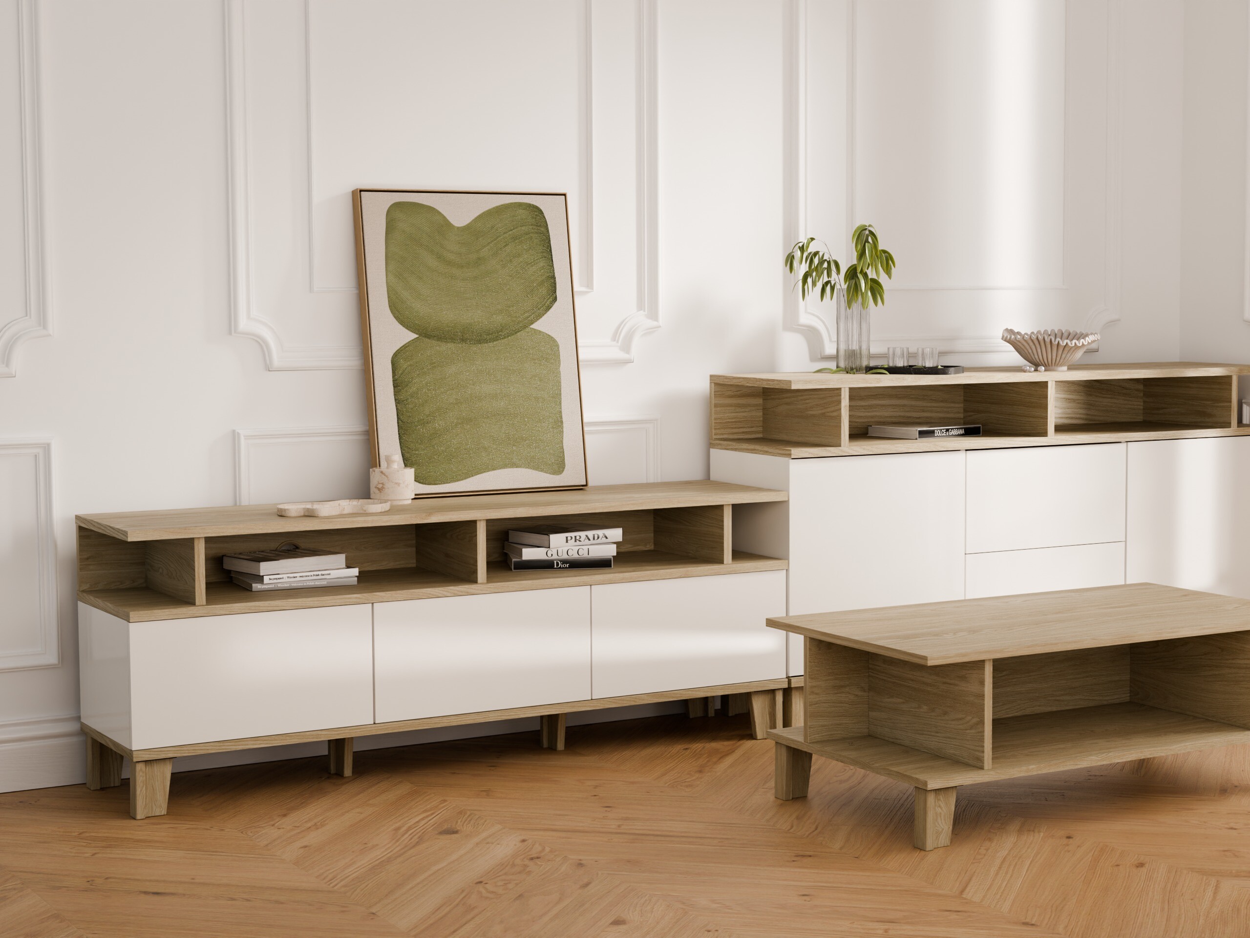 TV-bord Evarveru 101 (Mat hvid)