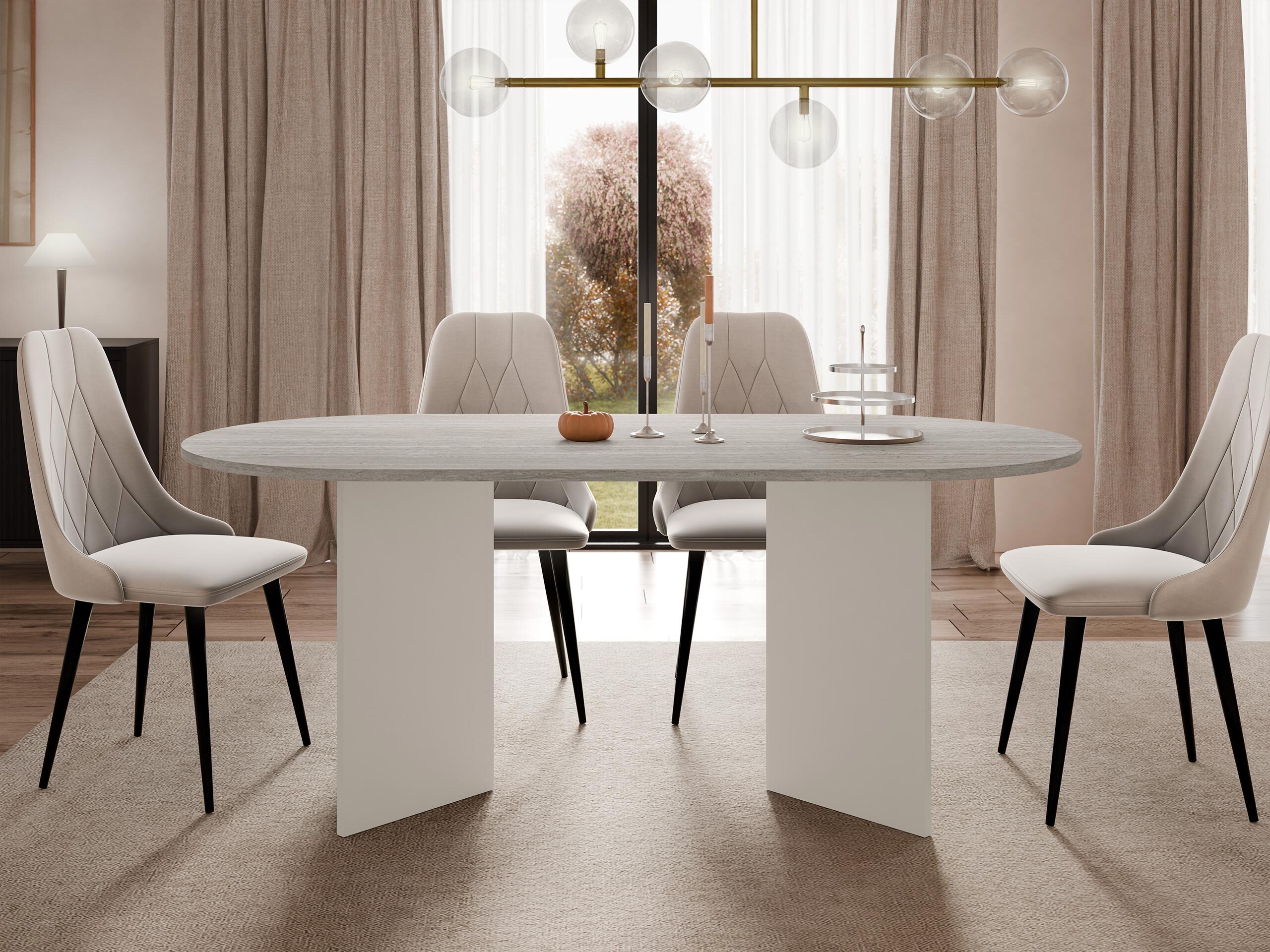 Bord Comfivo Fungus (Lys Travertine + Beige)