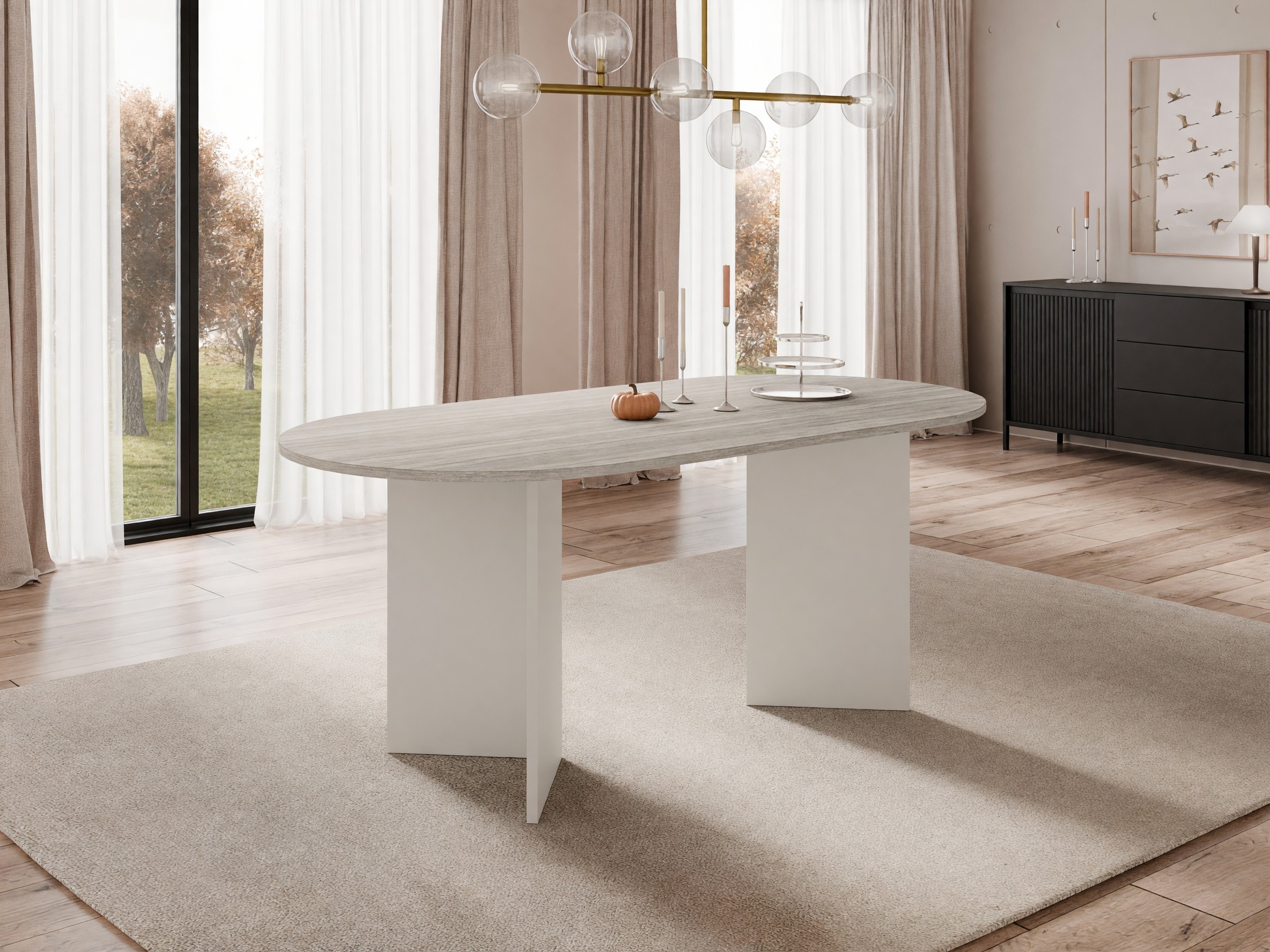 Bord Comfivo Fungus (Lys Travertine + Beige)
