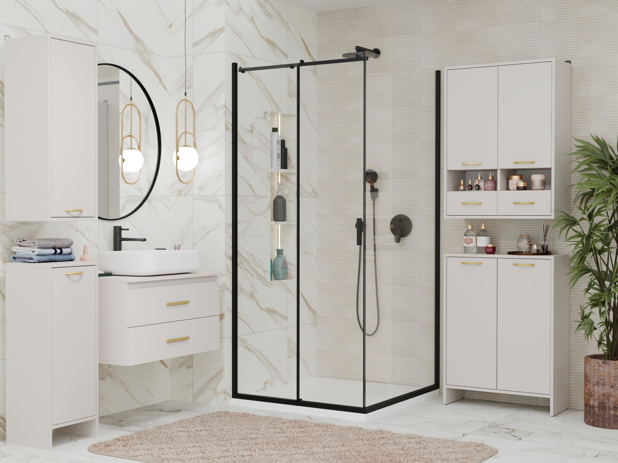 Stående badeværelsesskab Servou 112 (Kashmir)