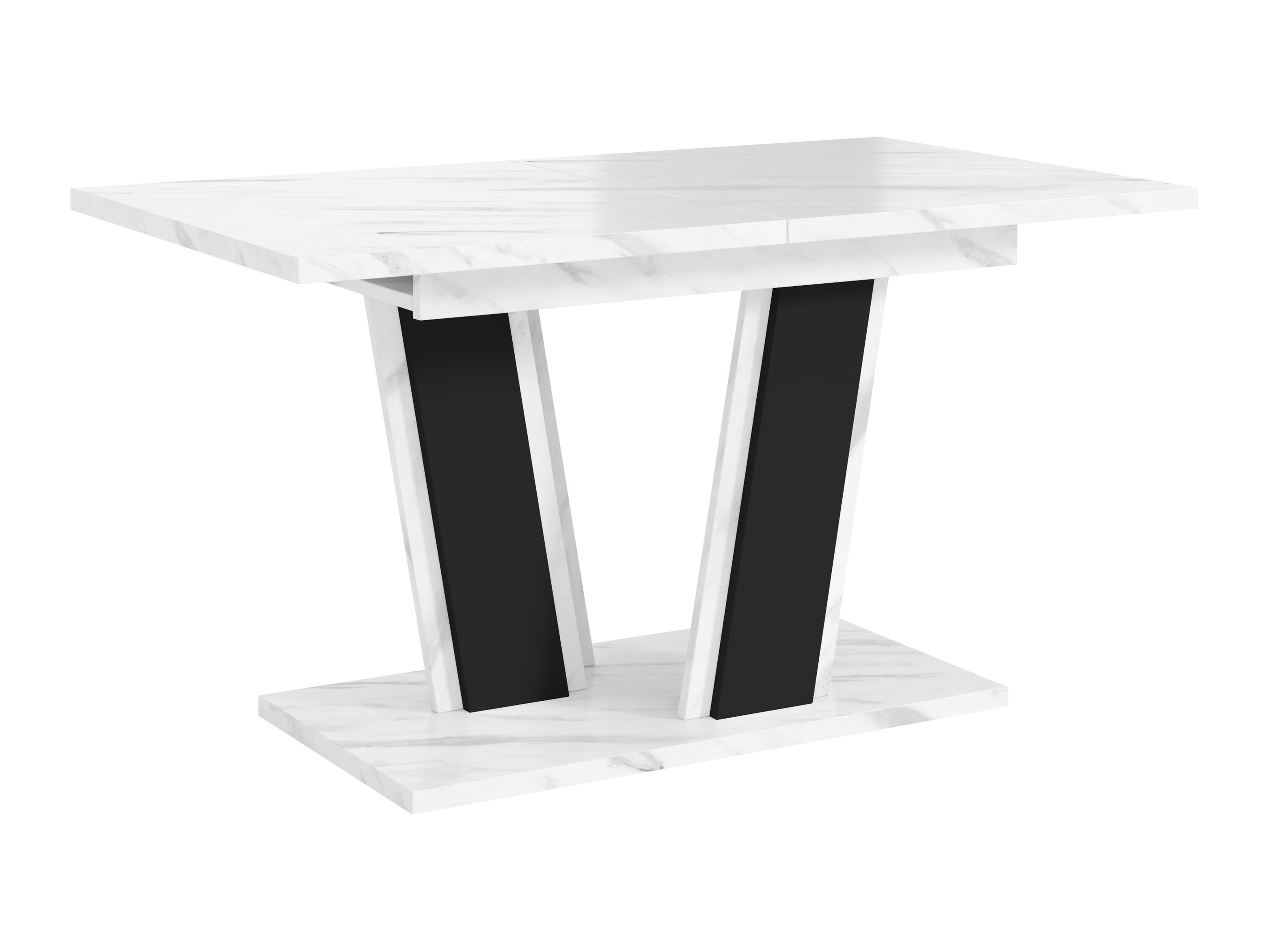 Bord Goodyear 139 (Hvid marmor + Sort)