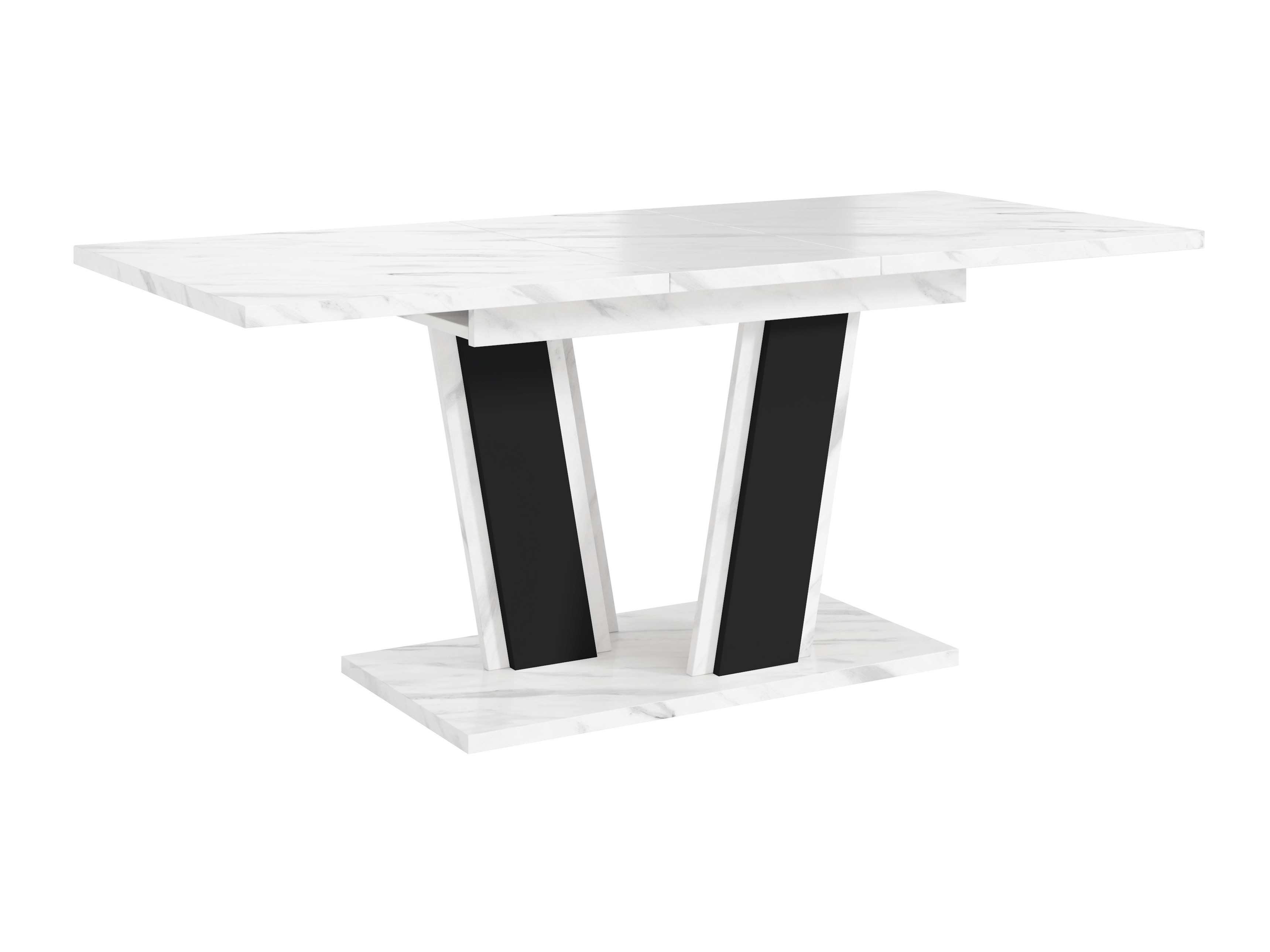 Bord Goodyear 139 (Hvid marmor + Sort)