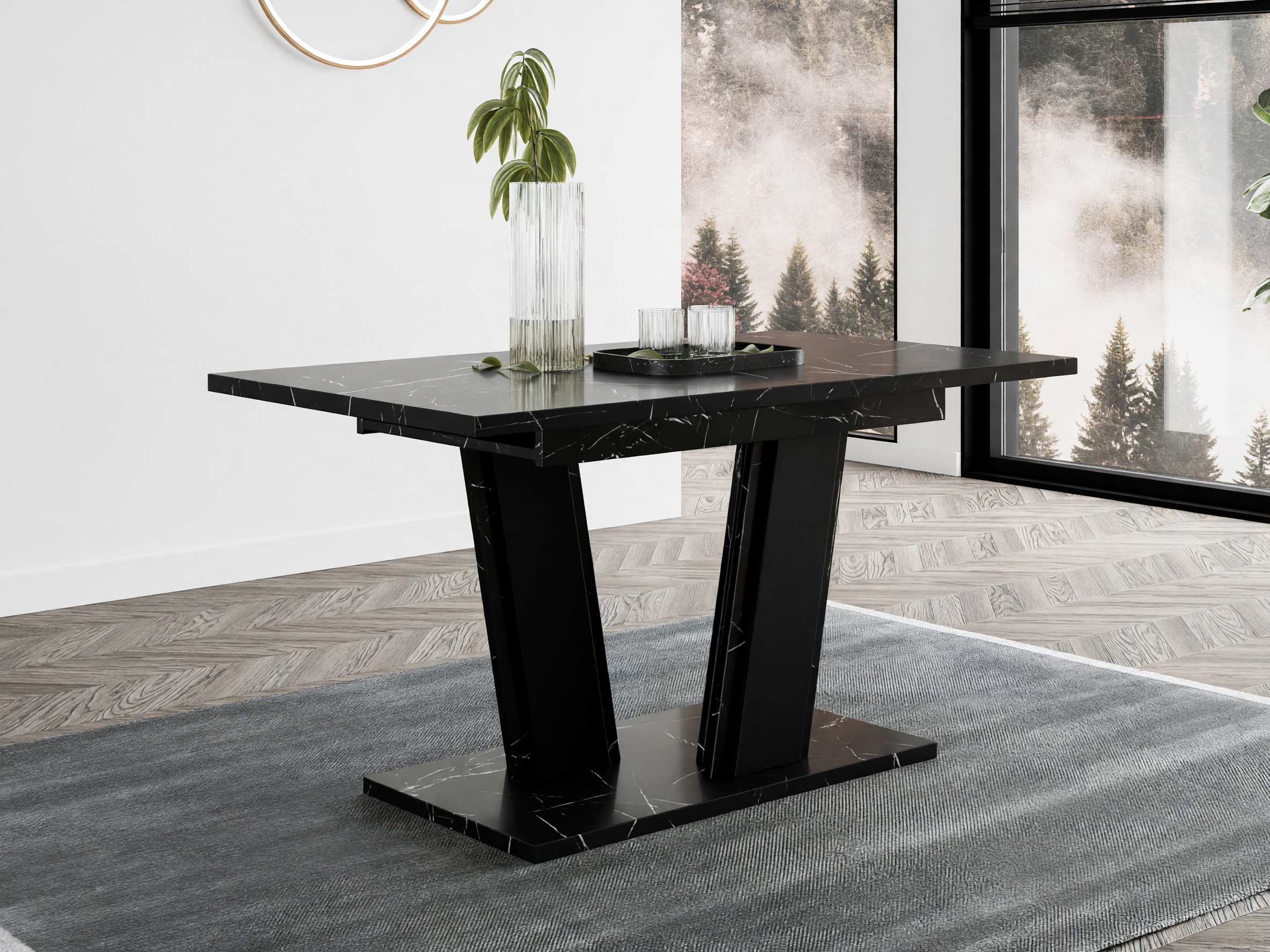 Bord Goodyear 139 (Sort marmor + Sort)
