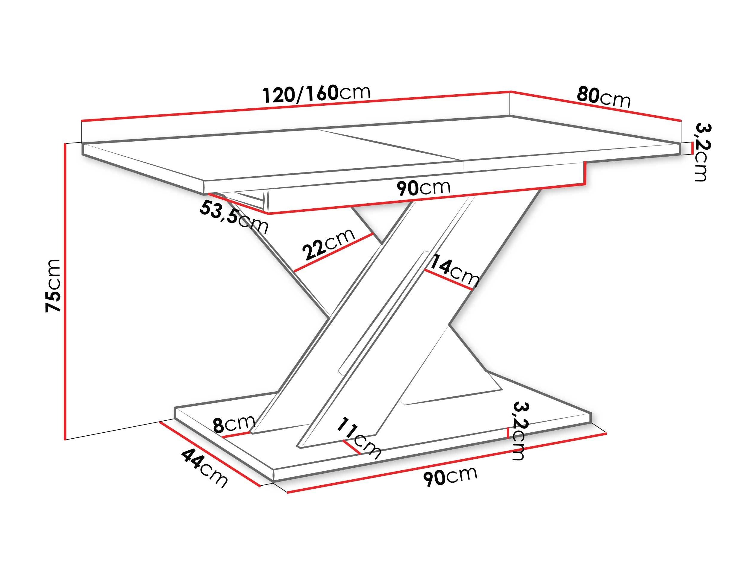 Bord Goodyear 141 (Sort marmor + Sort)