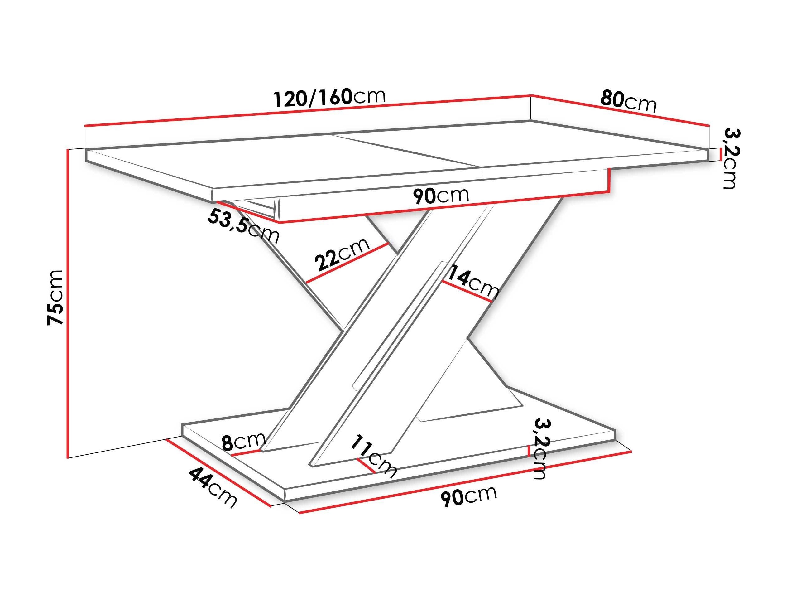 Bord Goodyear 141 (Wotan eg + Blank sort)
