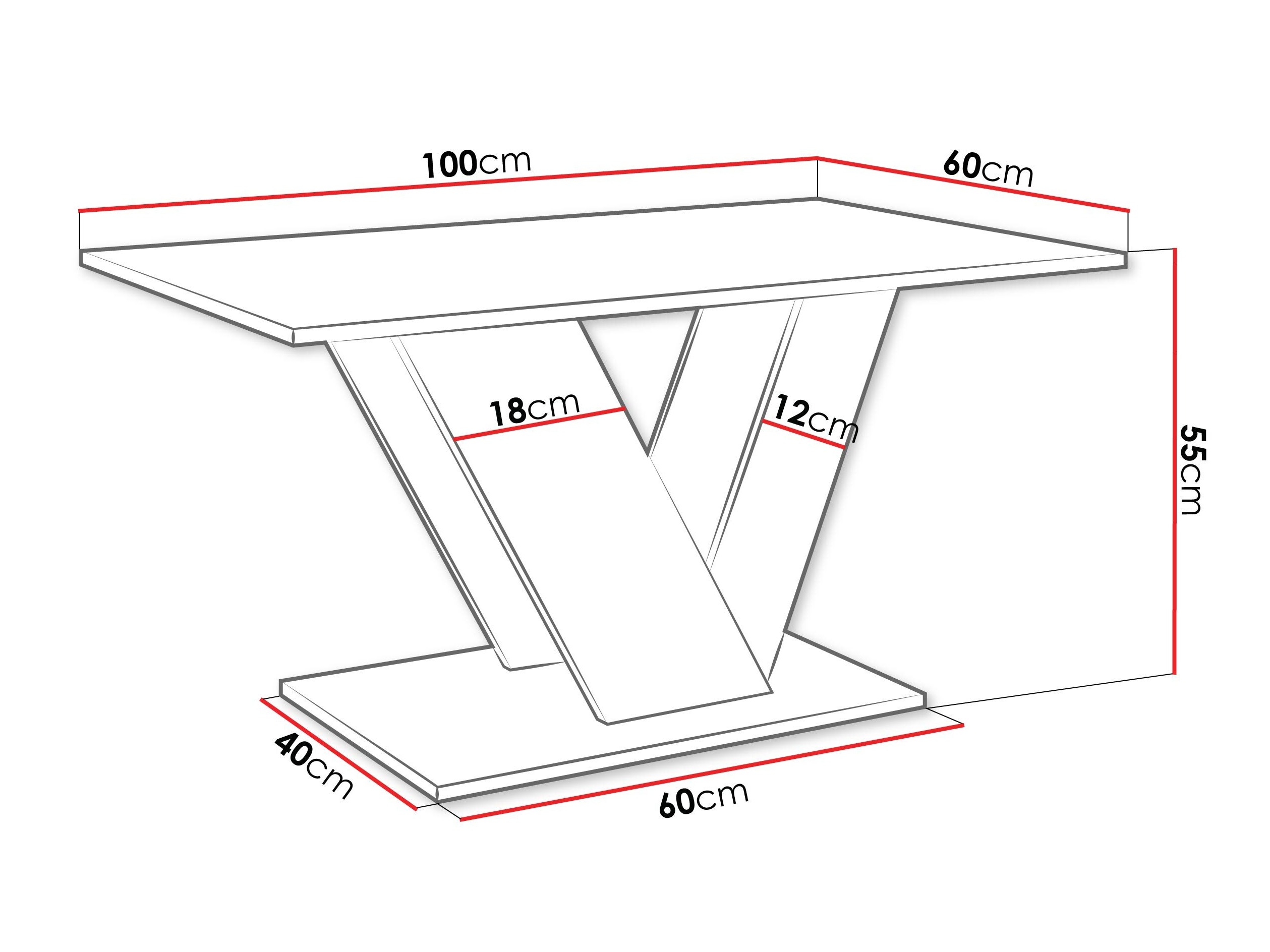 Sofabord Goodyear 142 (Glansfuld hvid + Beton)