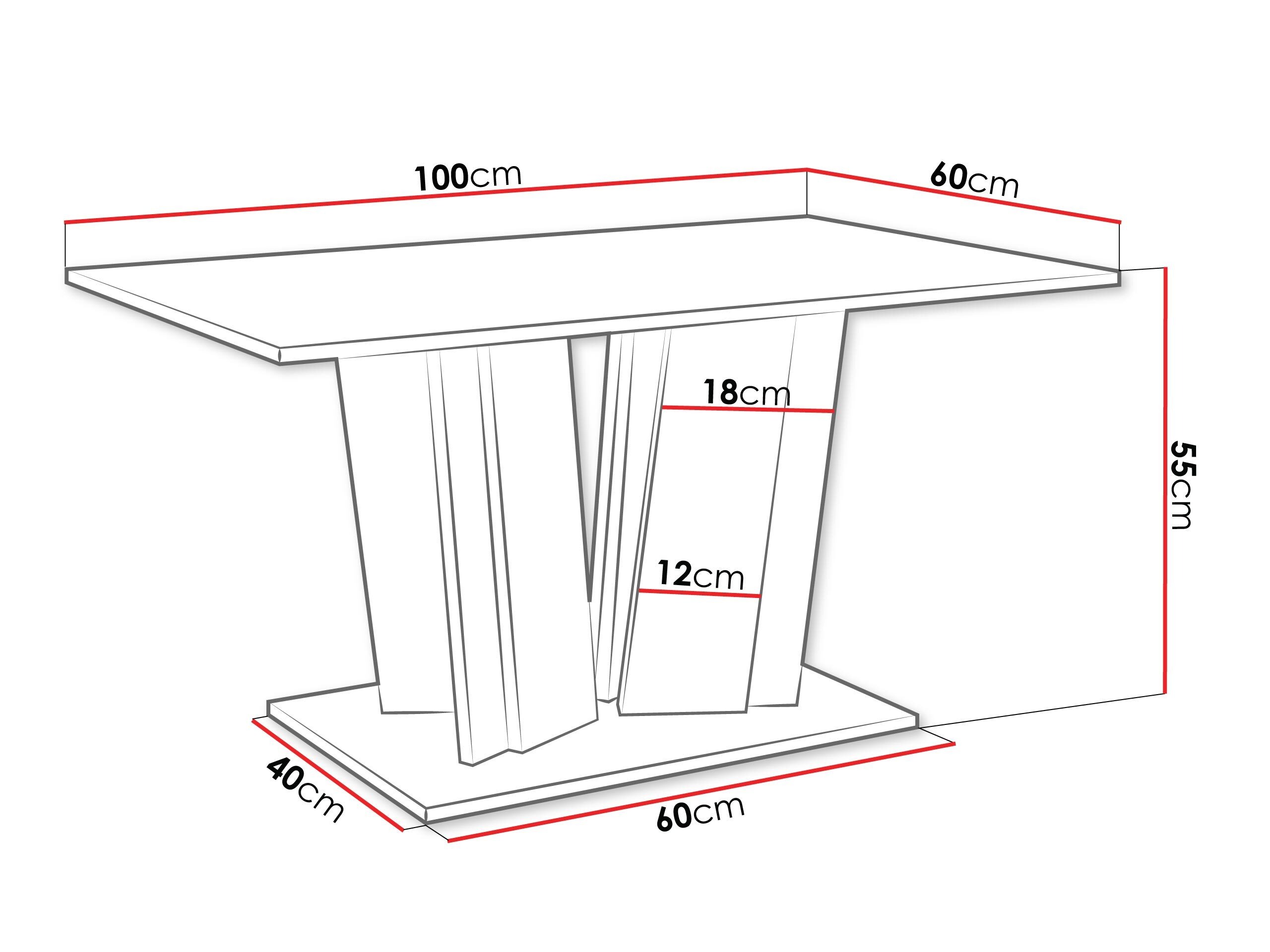 Sofabord Goodyear 143 (Glansfuld hvid + Beton)