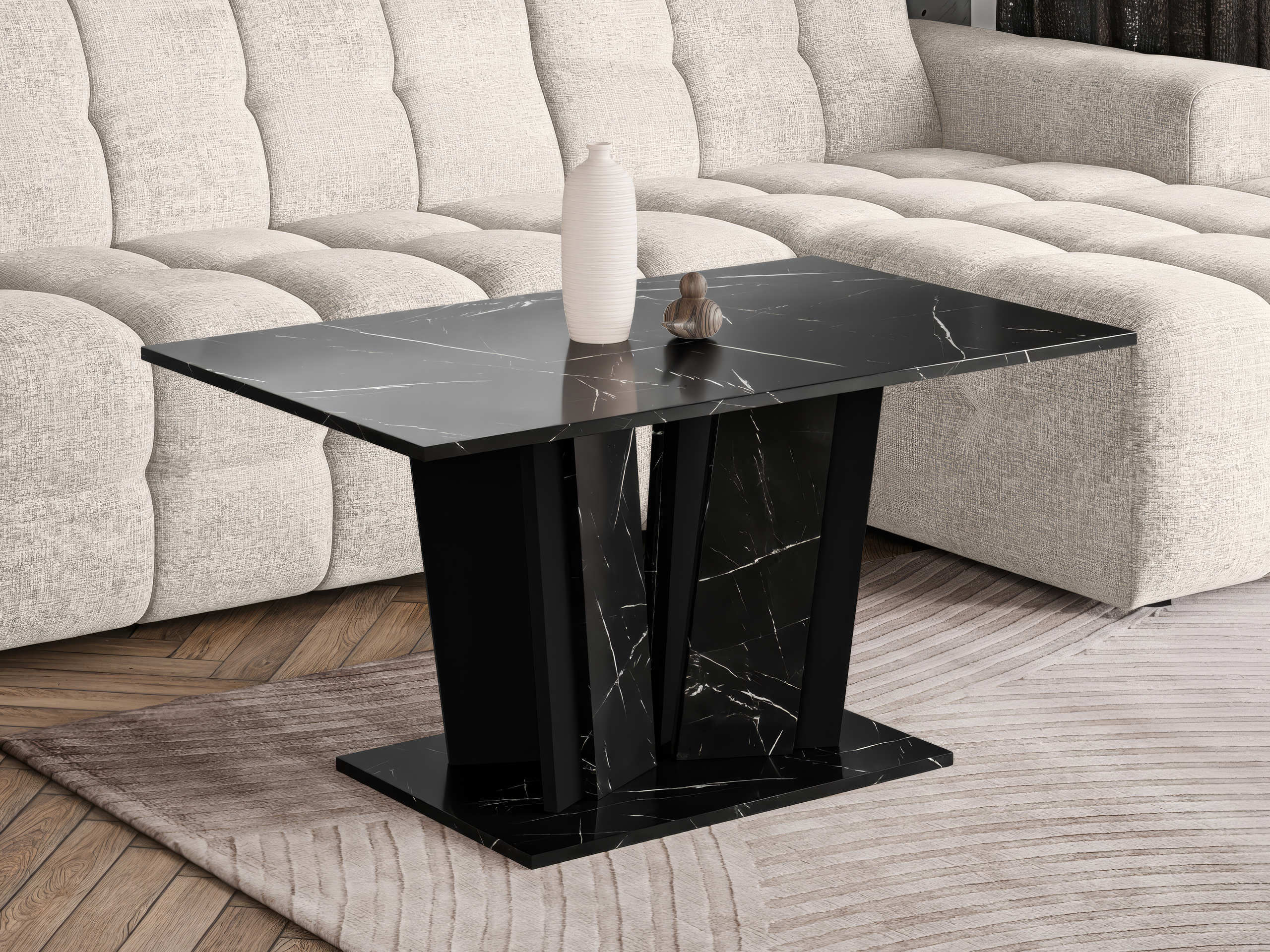 Sofabord Goodyear 143 (Sort marmor + Sort)