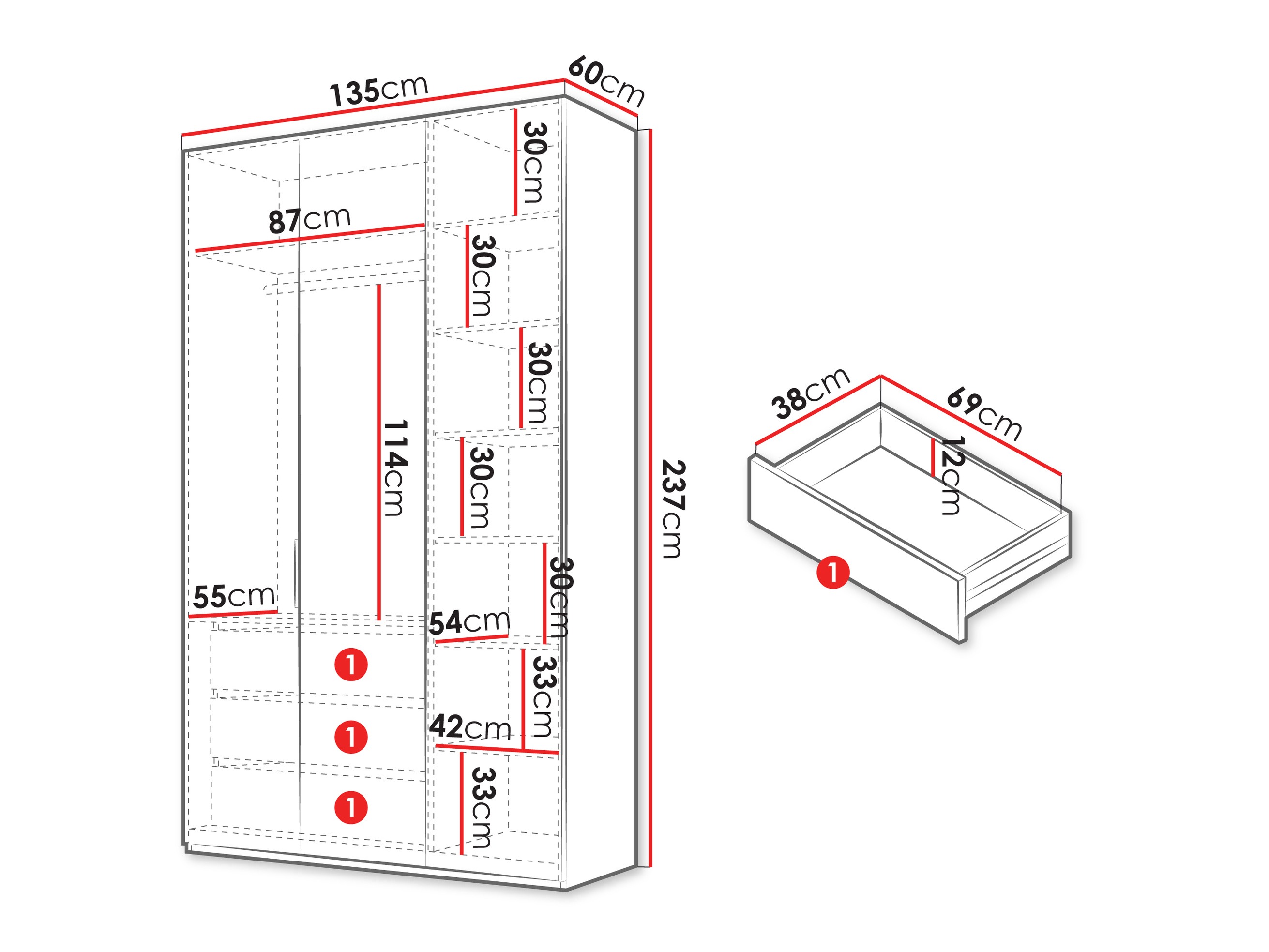 Garderobeskab Toledo 144
