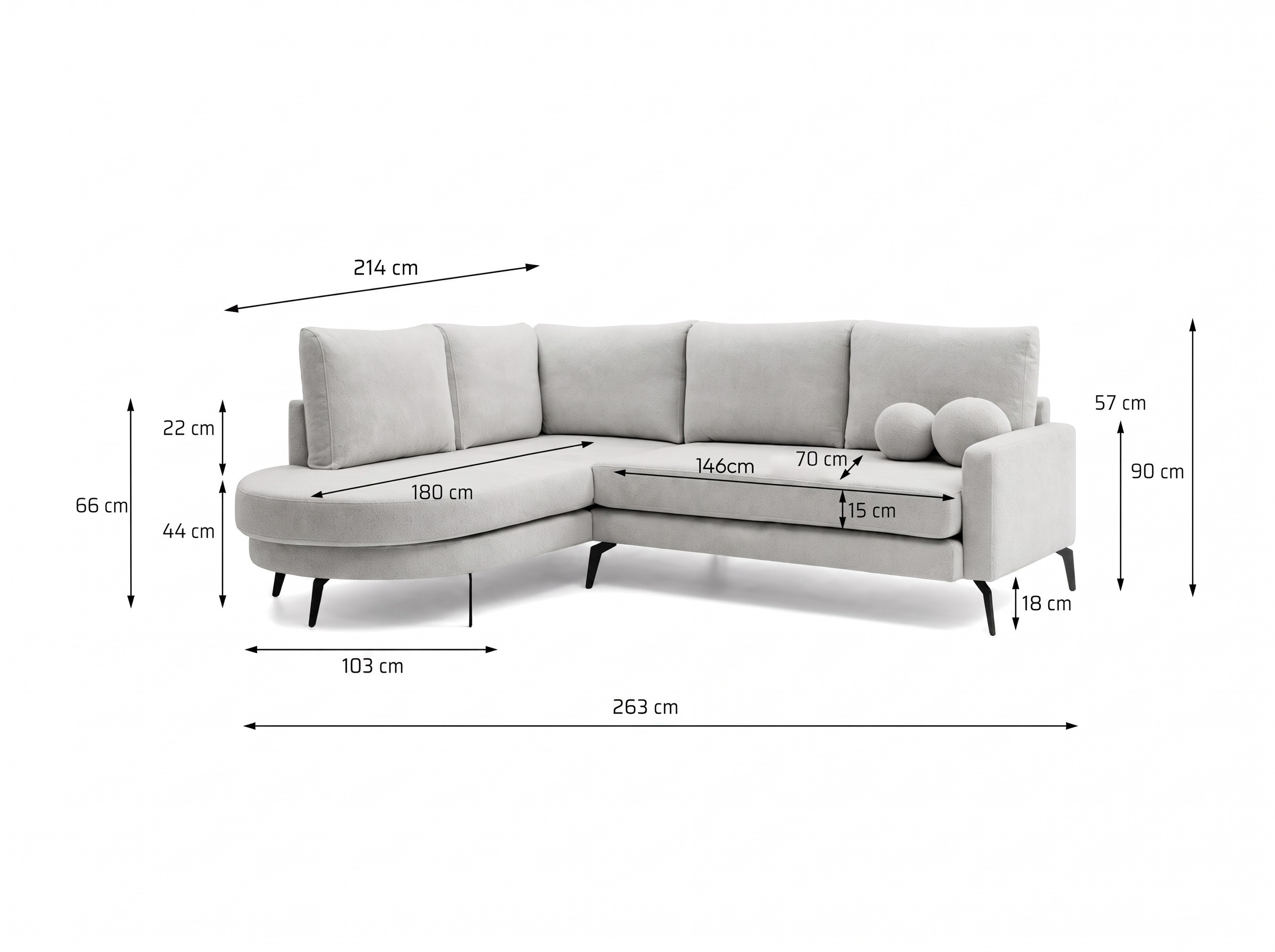 Hjørnesofa Carson 146 (Bellini 01)
