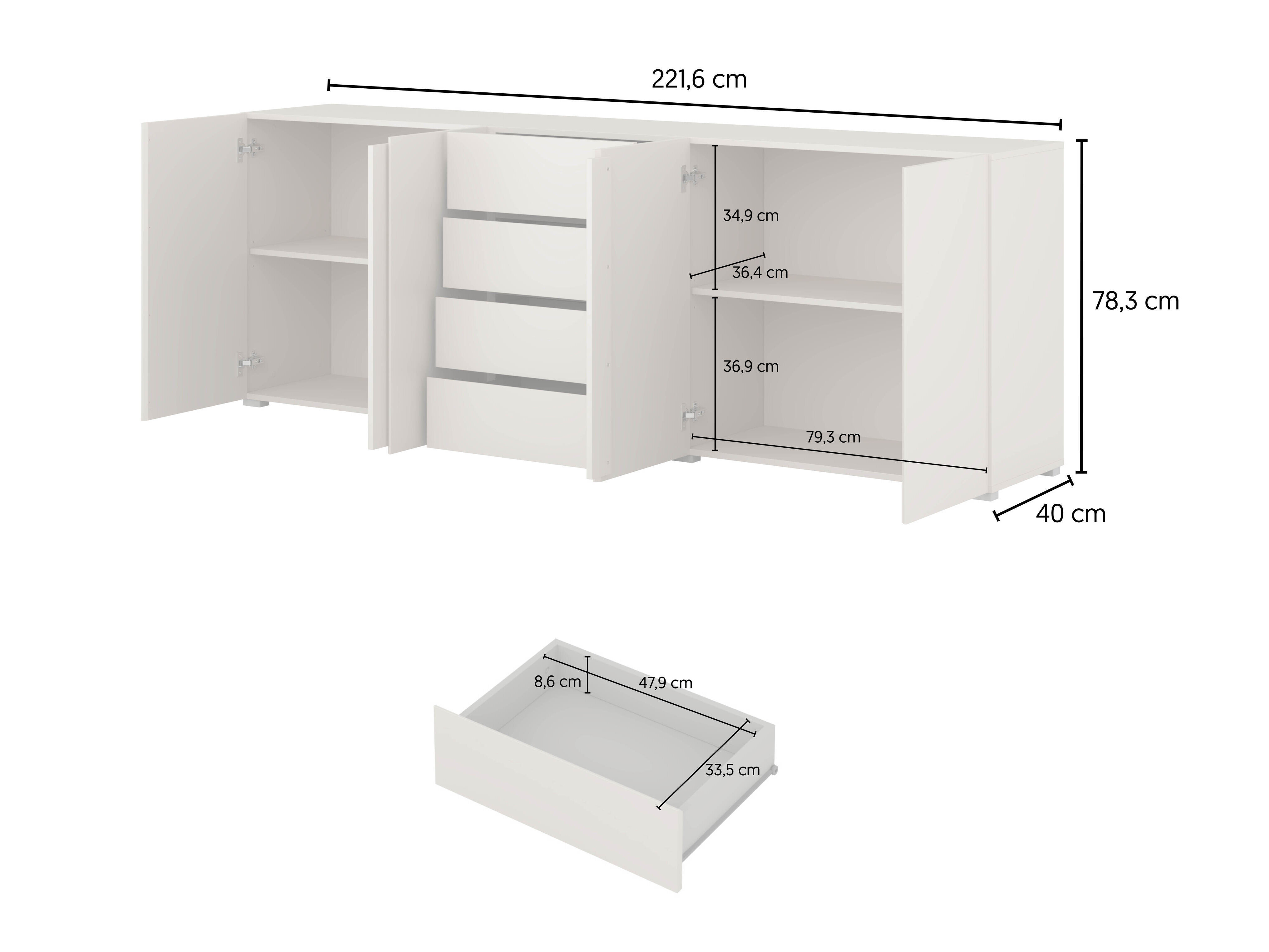 Kommode Elbleve 105 (Sort)